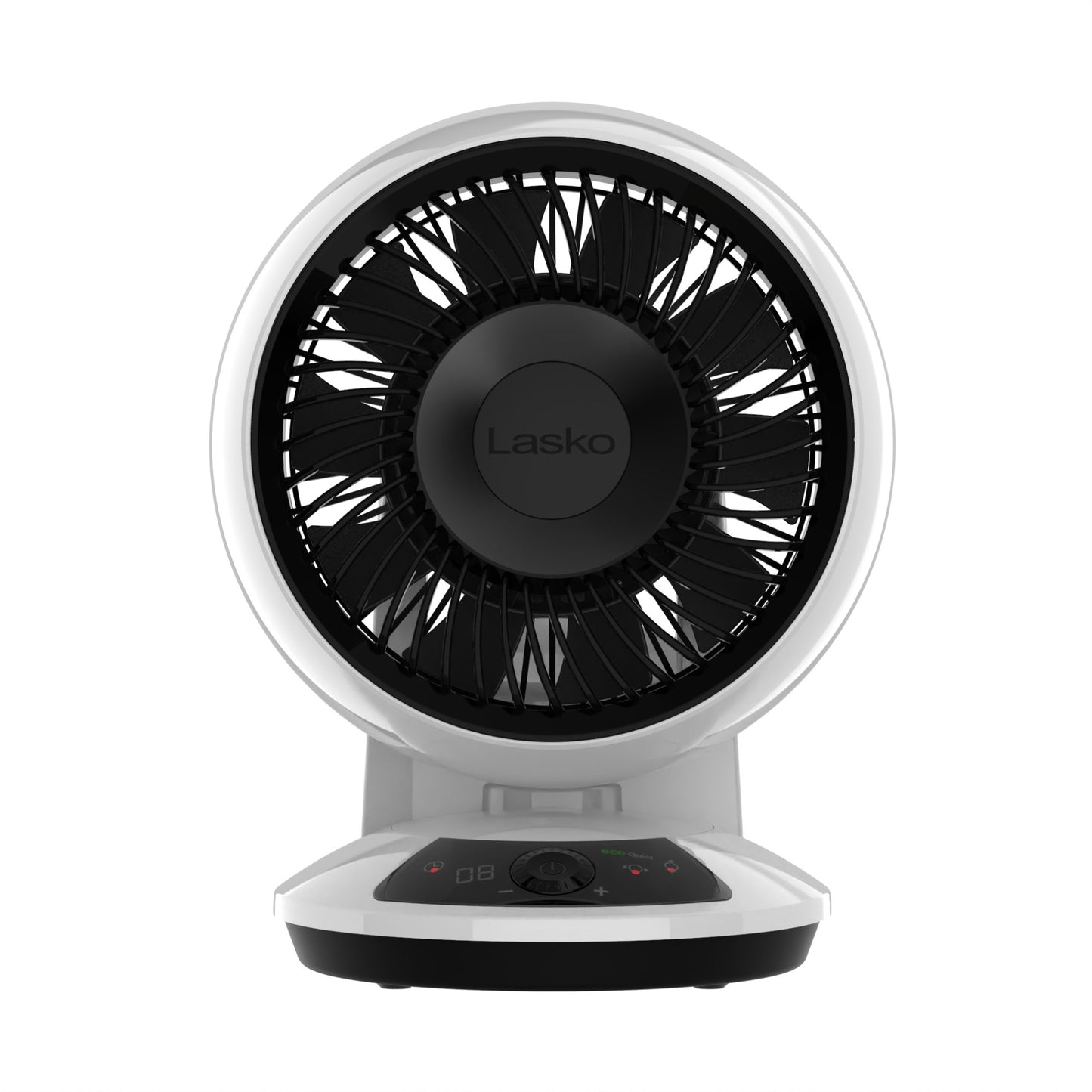 Lasko Whirlwind 7" DC Table Fan: Dual Oscillation, 12-Speed, Remote, White