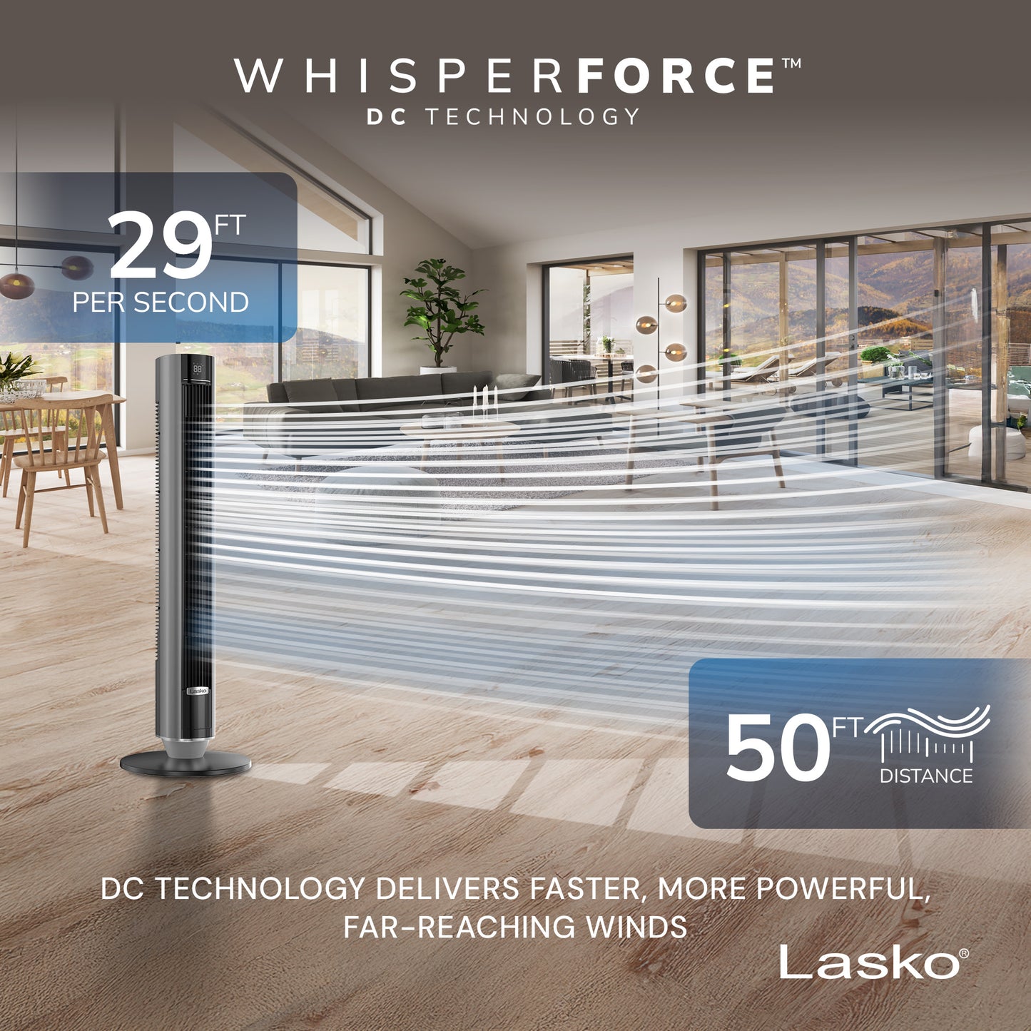 Lasko 40" DC Tower Fan: Oscillating, 12-Speed, Remote, Timer, Black