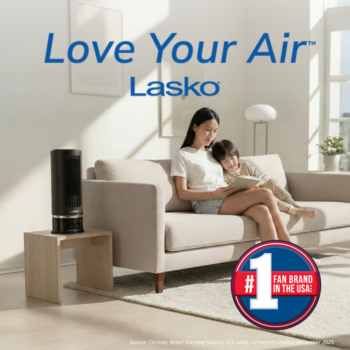 Lasko StealthBreeze 15" DC Table Fan: Oscillating, 12-Speed, 15° Tilt, Remote
