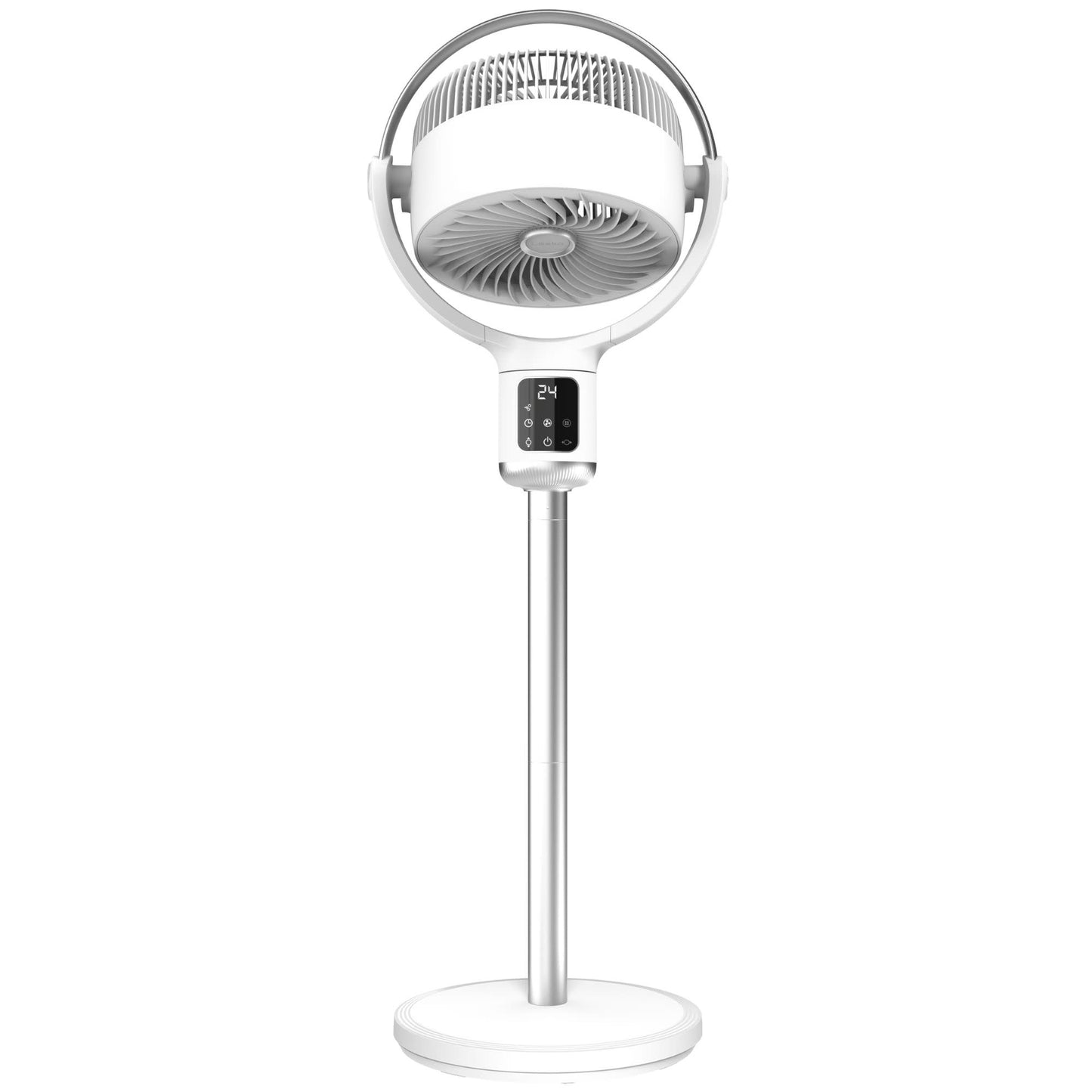 Lasko Whirlwind 7" DC Pedestal Fan: Dual Oscillation, 24-Speed, Remote, Timer, White