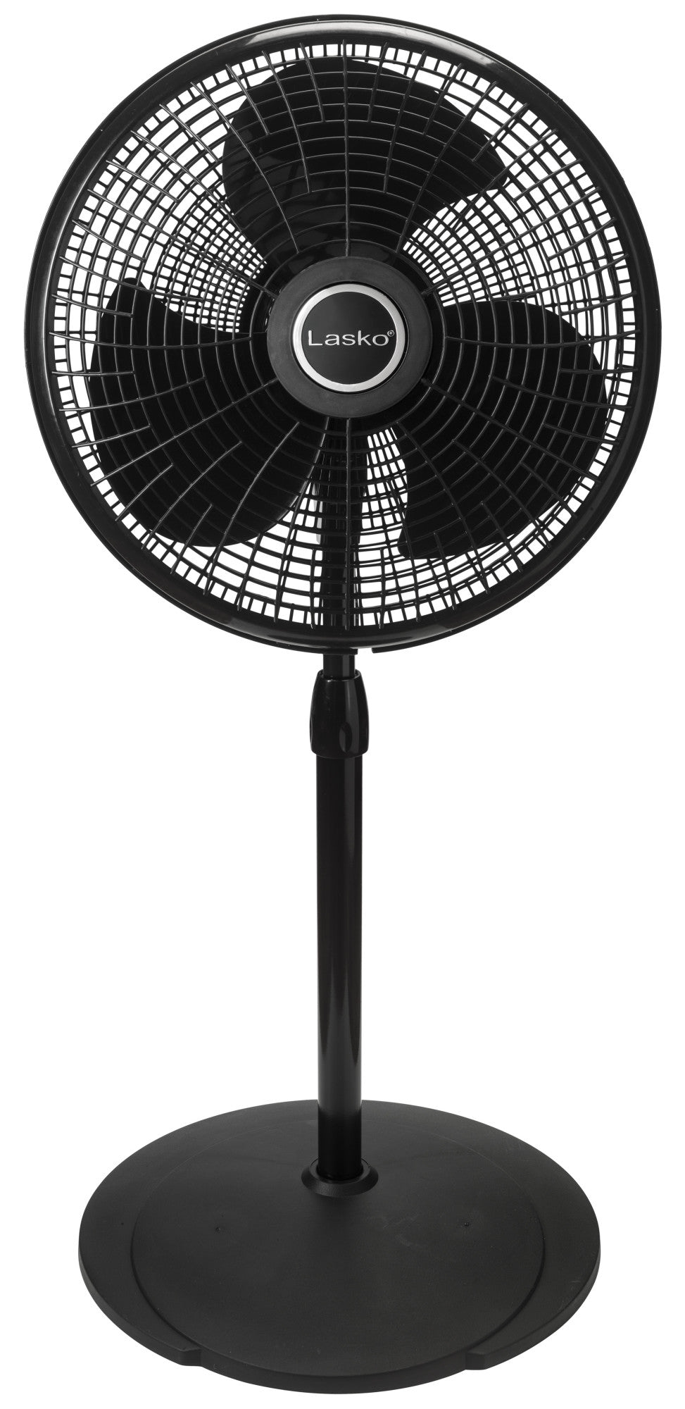 Lasko 16" Pedestal Fan: Oscillating, 3-Speed,  Adjustable Height, Black