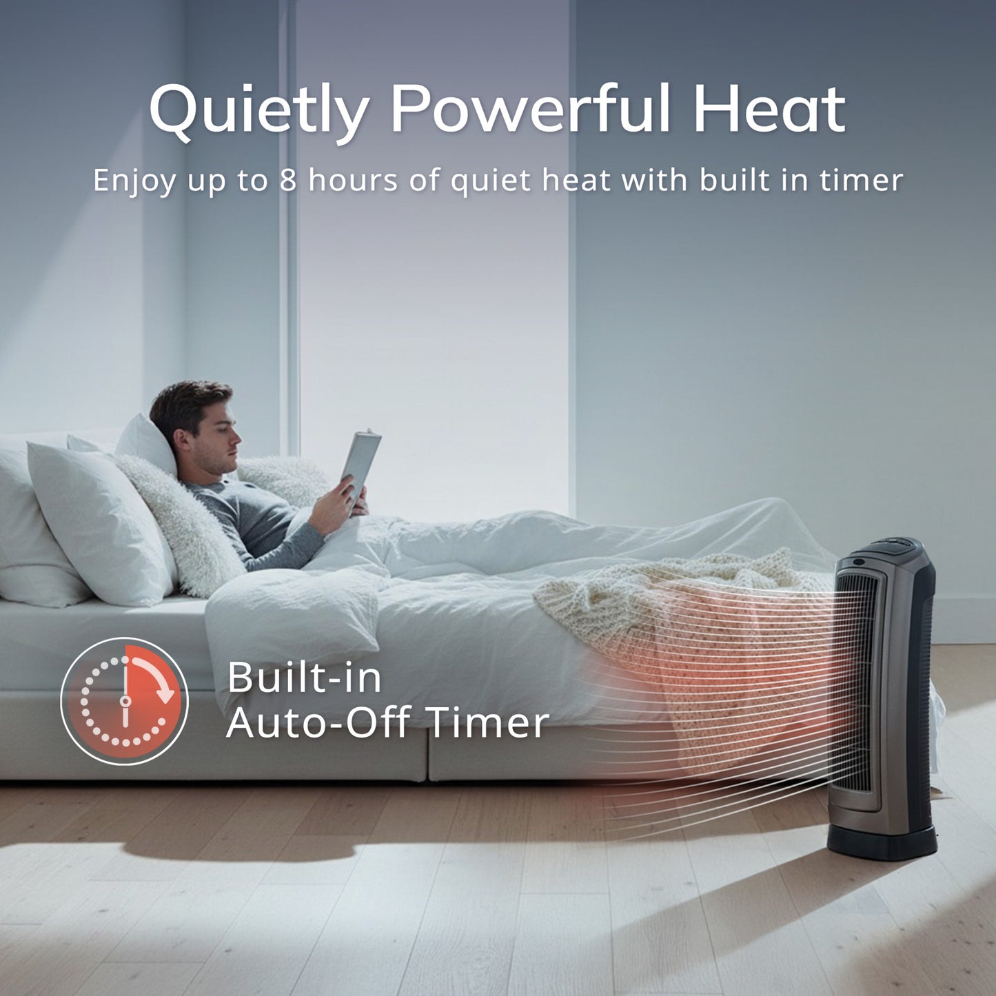 Lasko 1500W Digital Ceramic Space Heater with Remote, 755320, Silver