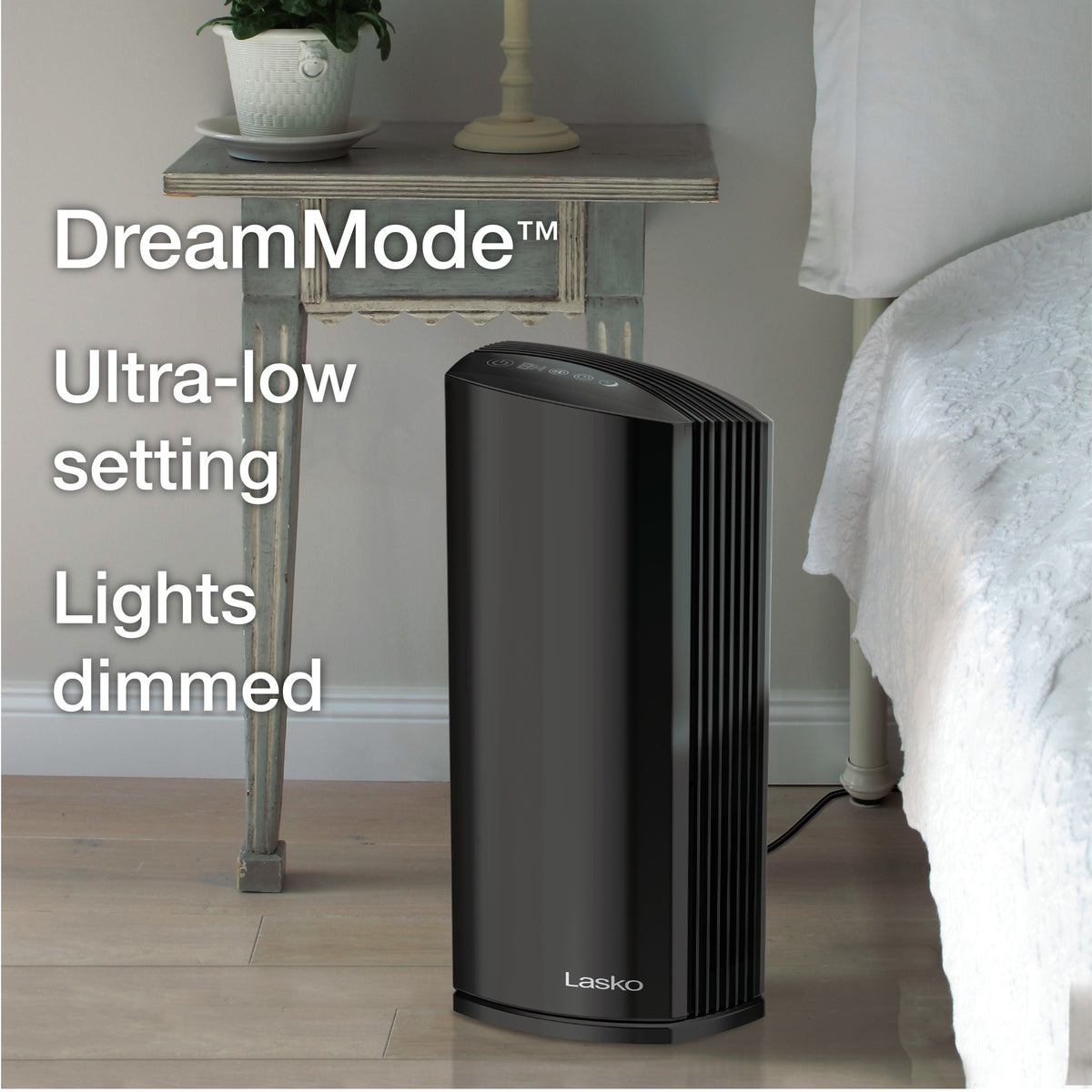 Lasko 22" Tower Air Purifier: 4-Speed, True HEPA, Timer, Dream Mode