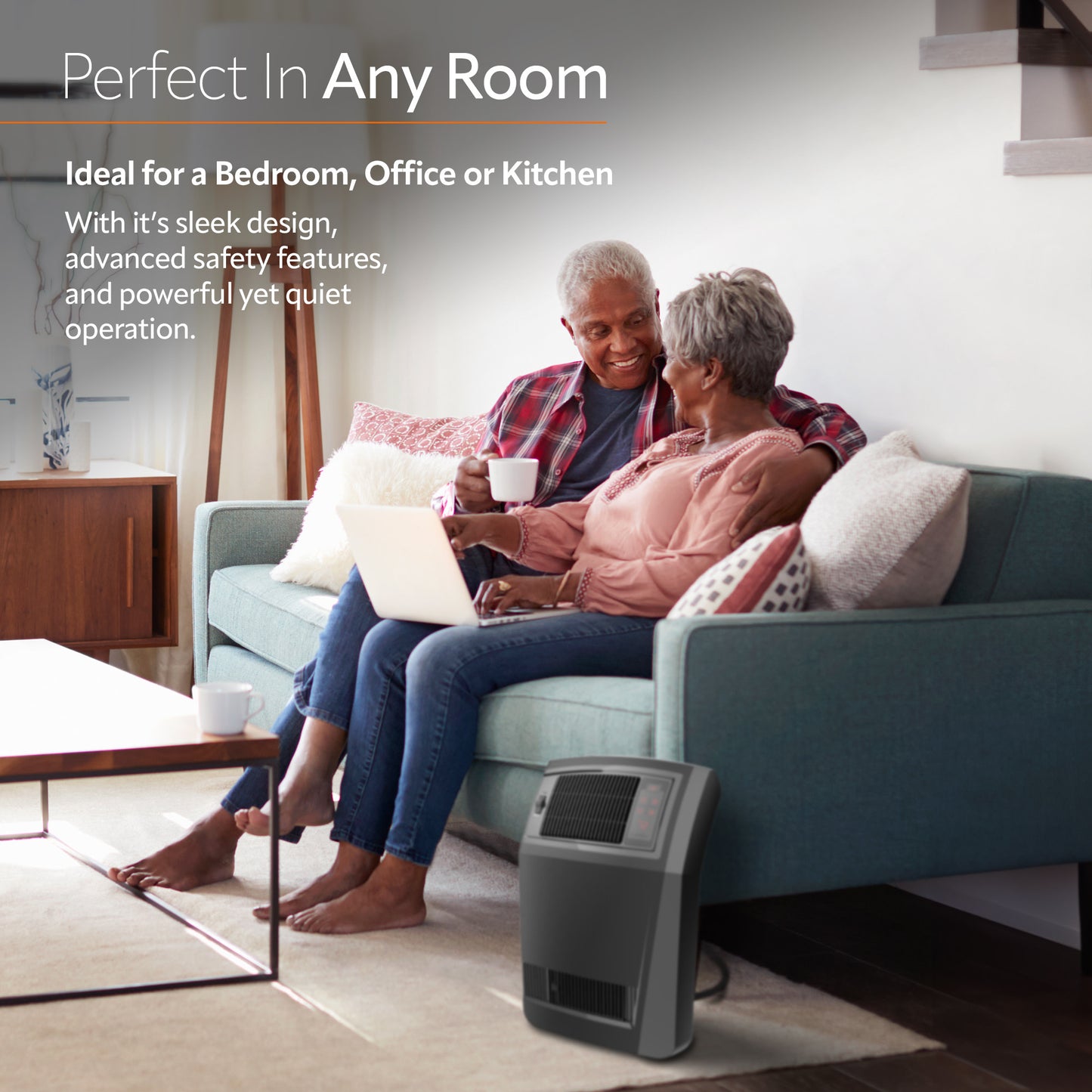 Lasko CC24925 24" Cyclonic Ceramic Full Room Space Heater, Black
