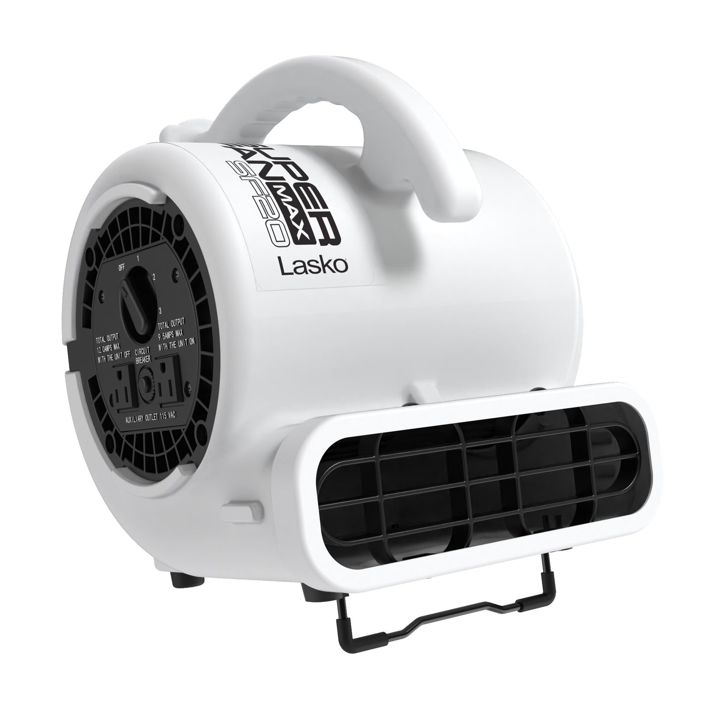 Lasko Super Fan Max 13" Air Mover Blower Fan: 3-Speed, High Velocity, 2 Outlets, White