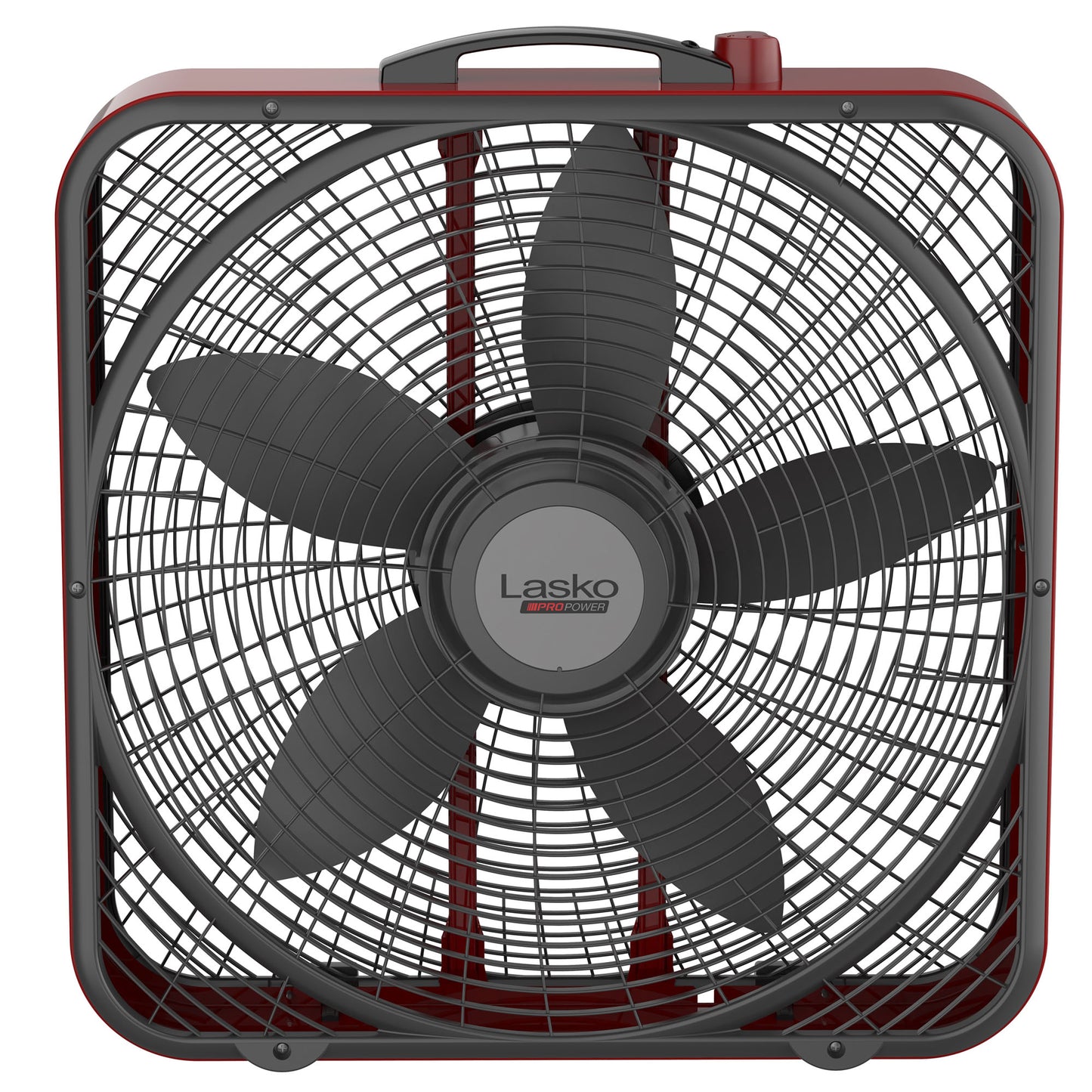 Lasko Pro Power 20" Box Fan: 3-Speed, Weather-Resistant Motor, Red