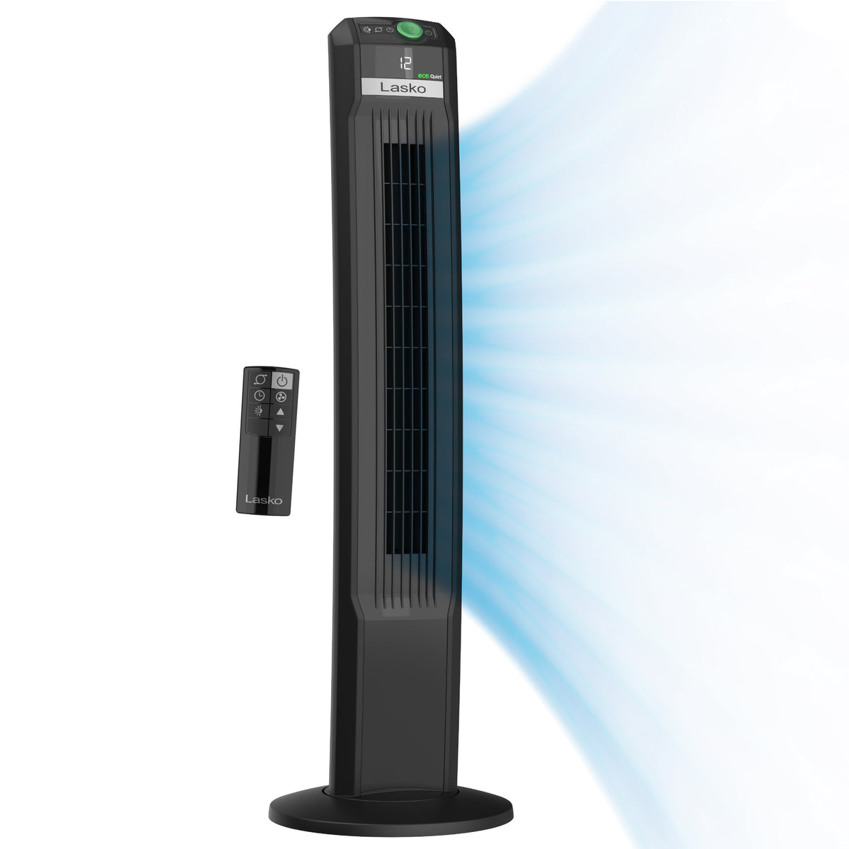 Lasko EcoQuiet 42" DC Tower Fan: Oscillating, 12-Speed, Remote