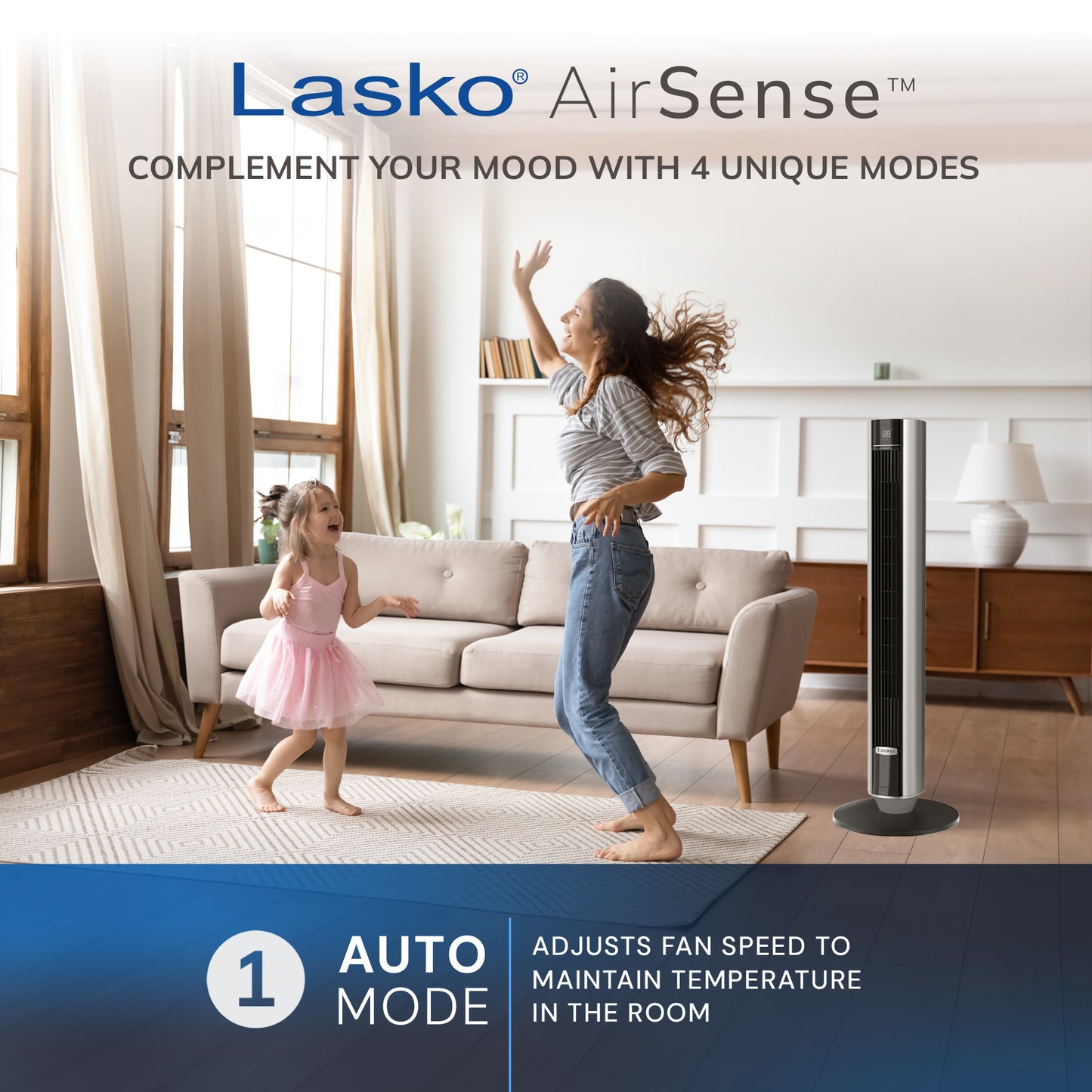Lasko 40" DC Tower Fan: Oscillating, 12-Speed, Remote, Timer, Black