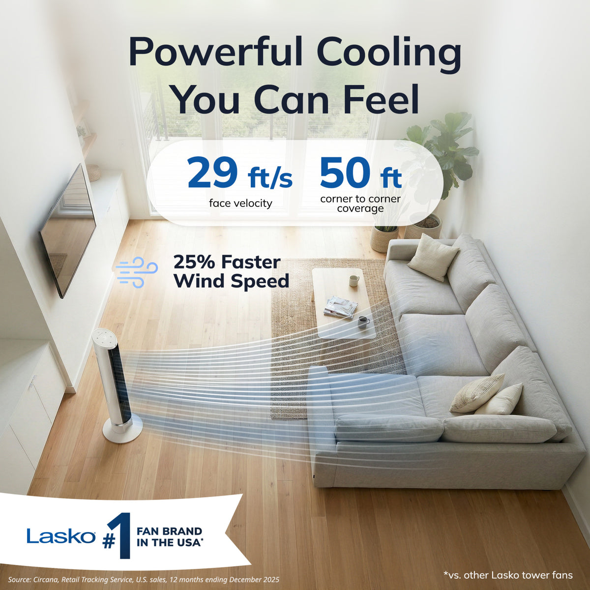 Lasko 36" DC Tower Fan: Oscillating, 12-Speed, Remote, Timer