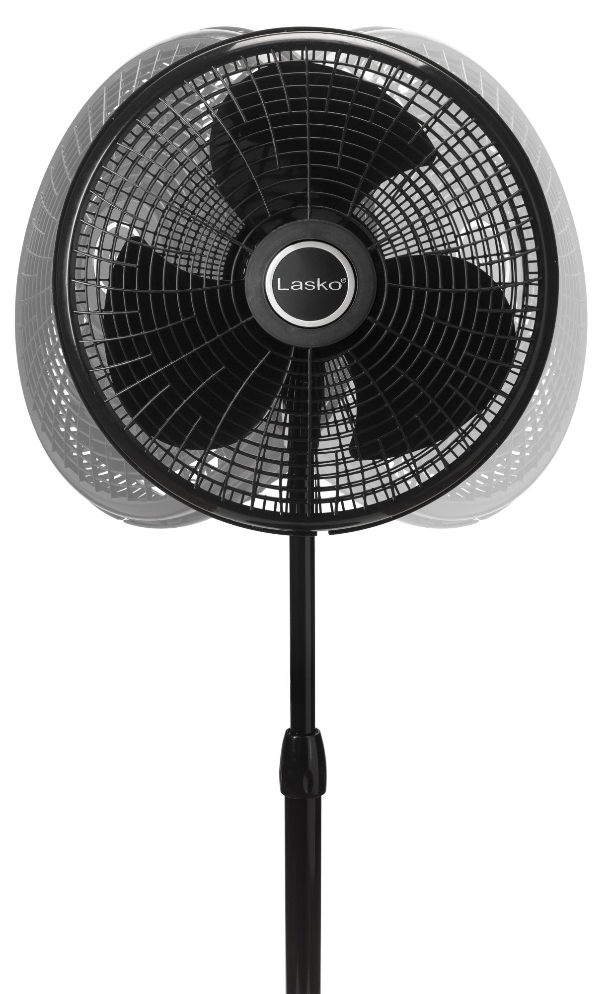 Lasko 16" Pedestal Fan: Oscillating, 3-Speed,  Adjustable Height, Black