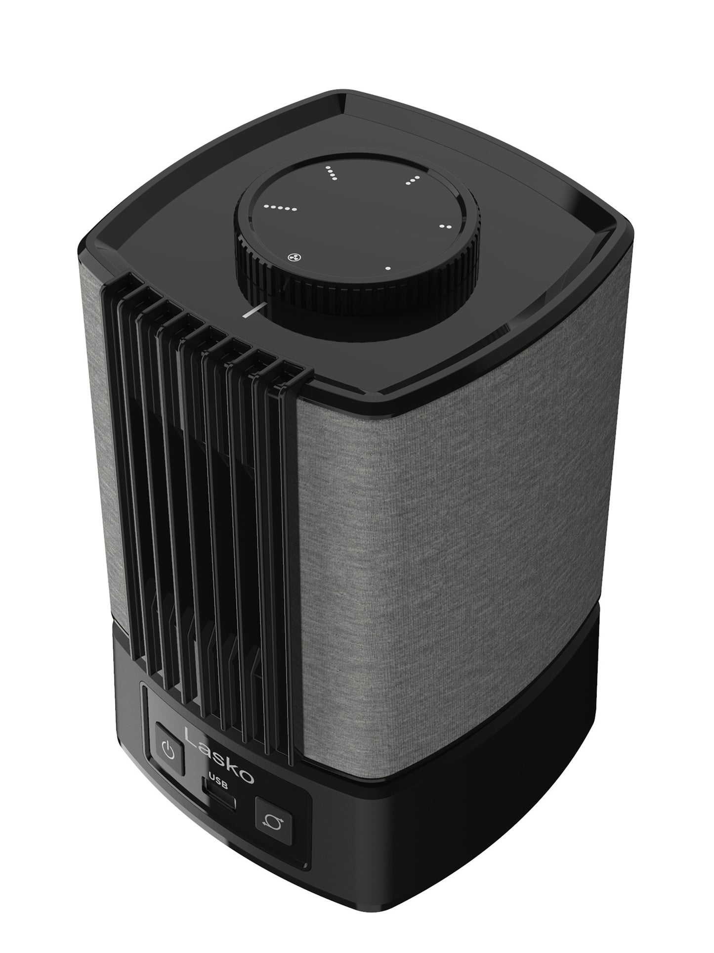 Lasko SlumberBreeze 8" Table Fan with White Noise: Oscillating, 2-Speed, Black