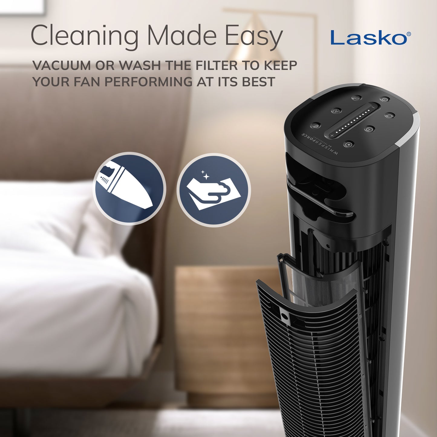 Lasko 40" DC Tower Fan: Oscillating, 12-Speed, Remote, Timer, Black