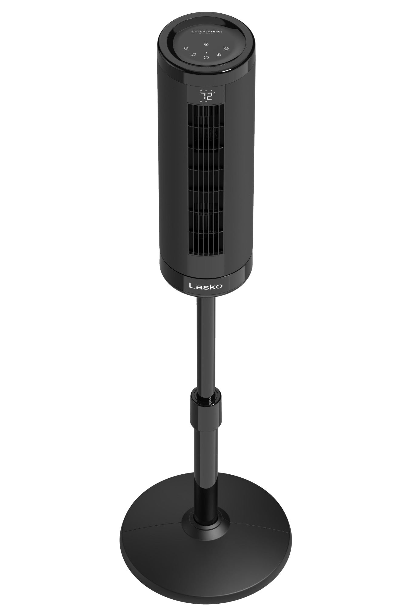 Lasko Elevation 54" DC Pedestal Tower Fan: Oscillating, 8-Speed, Remote, Black