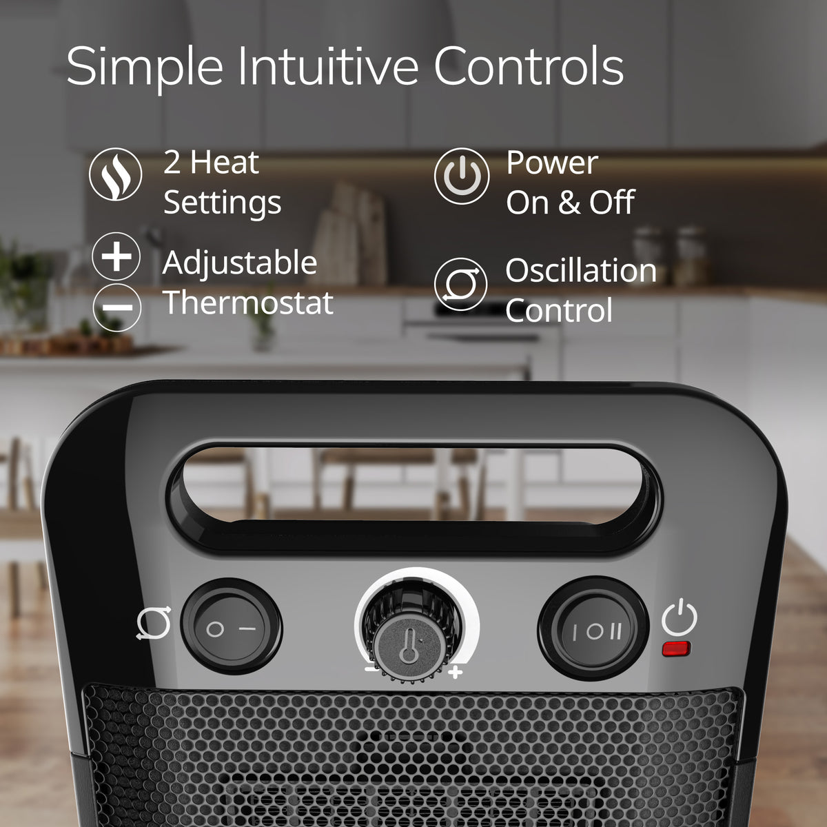 Lasko MyHeat-GO 13" Ceramic Space Heater: Oscillating, 2 Heat Settings, Thermostat