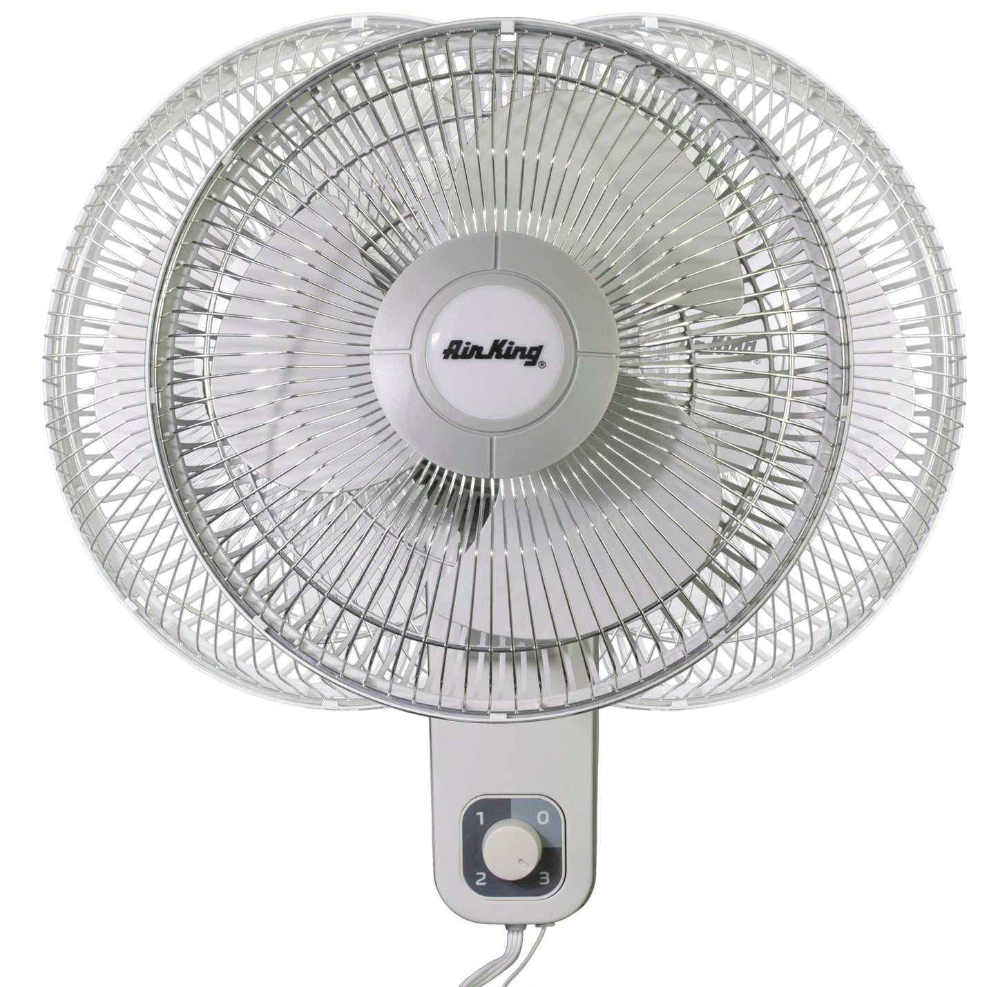 Air King 1/50 HP 12" Commercial Grade Wall Mount Fan: Oscillating, 3-Speed, Gray