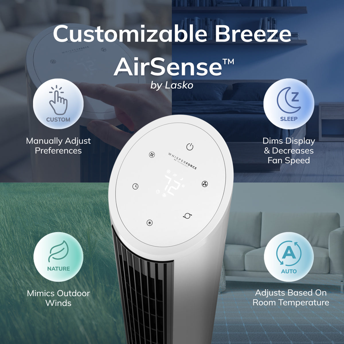 Lasko 36" DC Tower Fan: Oscillating, 12-Speed, Remote, Timer