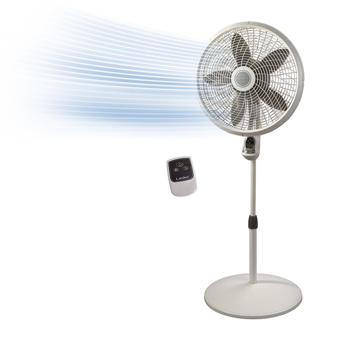 Lasko Cyclone 18" Pedestal Fan: Oscillating, 3-Speed, Remote, Timer, White
