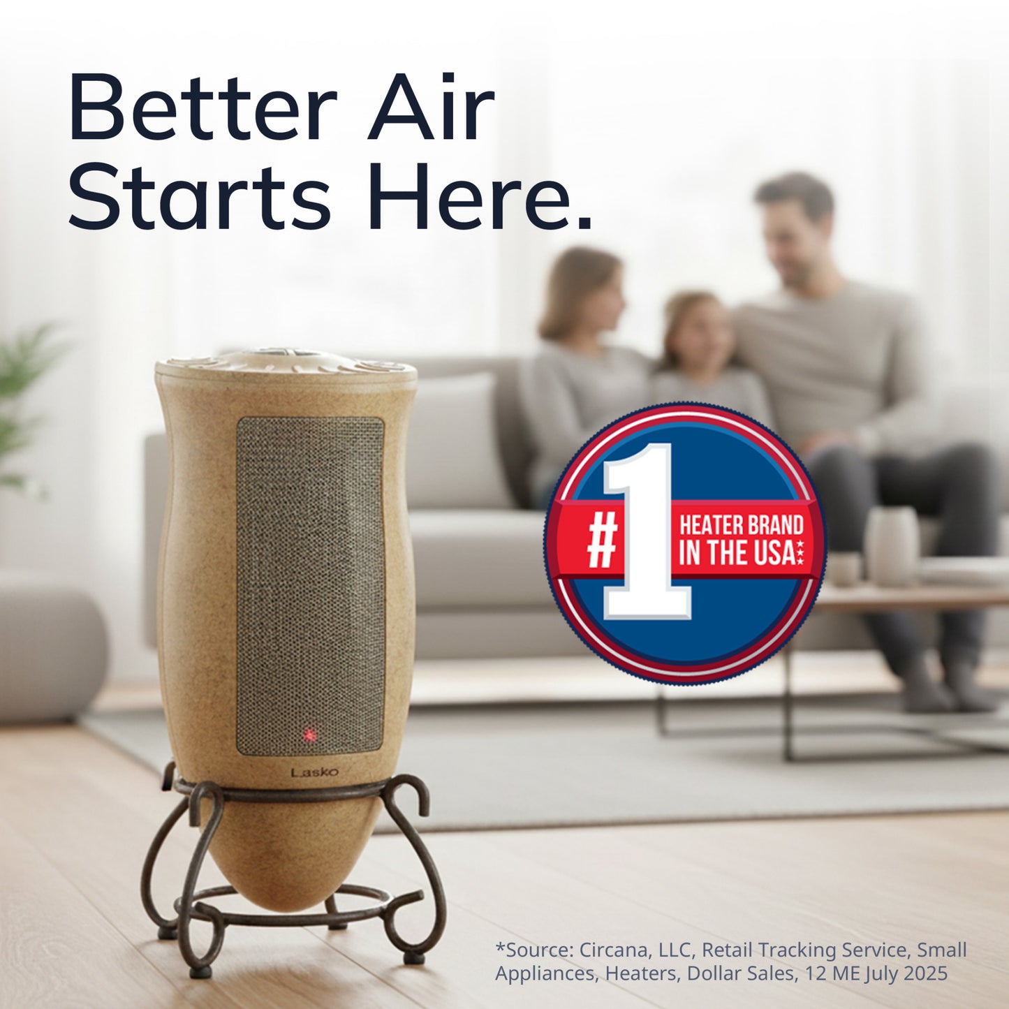 Lasko Designer Series 16" Tower Heater (2 heat settings, manual, timer, thermostat, beige)