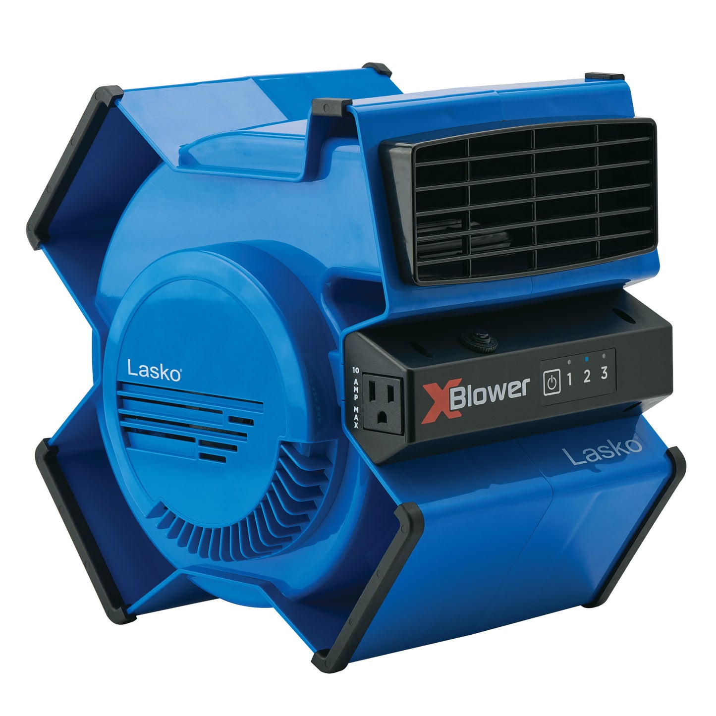 Lasko X-Blower 11" Air Mover Blower Fan: 3-Speed, High Velocity, 1 Outlet, Blue