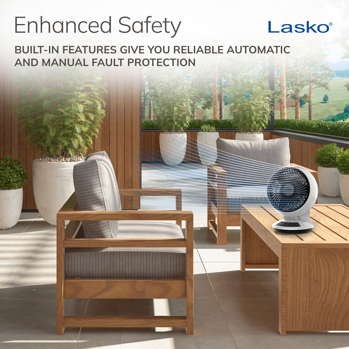 Lasko Whirlwind 7" Table Fan: Dual Oscillation, 3-Speed, Remote