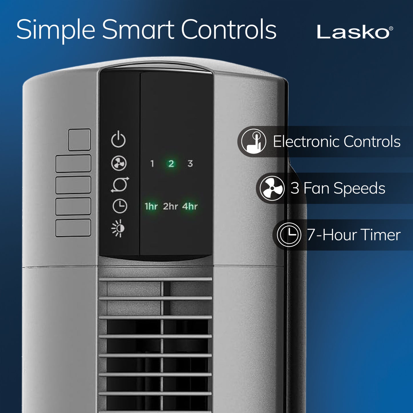 Lasko 48" Tower Fan: Oscillating, 3-Speed, Remote, Timer, Gray