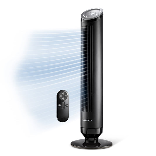 Lasko Ascend 36" Tower Fan: Oscillating, 4-Speed, Remote, Timer, Black