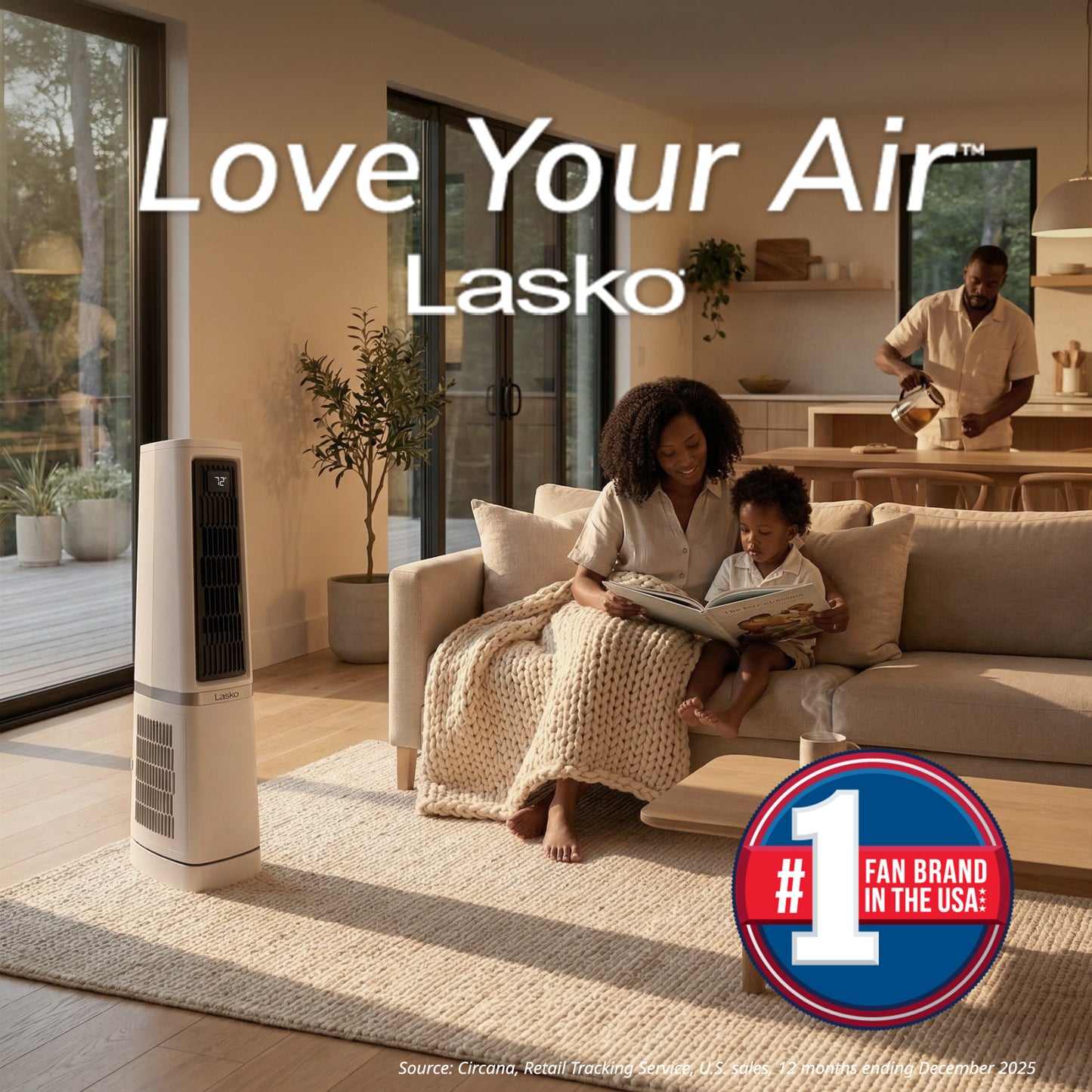 Lasko Stratus 35" DC Tower Fan: Oscillating, 12-Speed, High Velocity, Remote, White