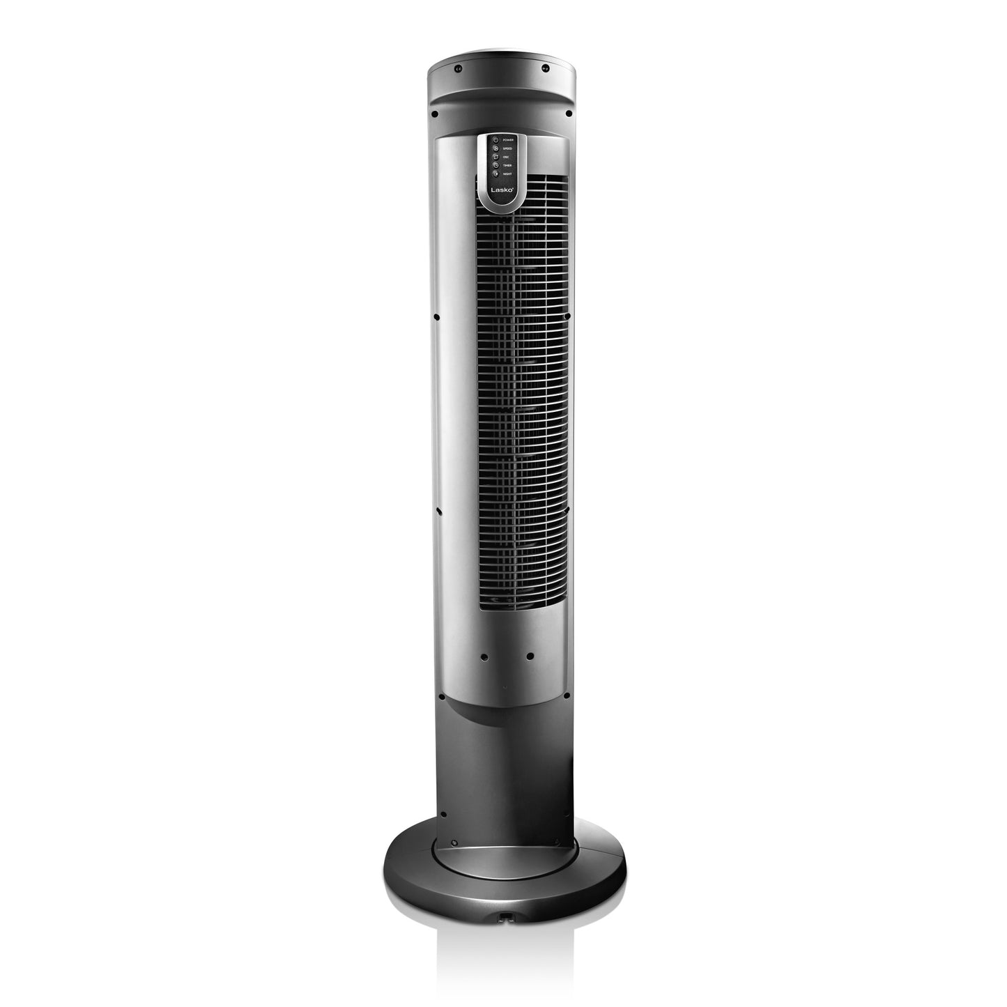 Lasko Wind Curve 42" Tower Fan: Oscillating, 3-Speed, Remote, Timer, Silver