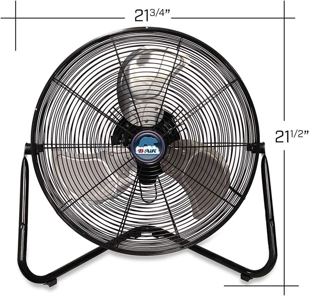 B-Air 20" High Velocity Floor Fan: wall mount, 3-speed, pivoting