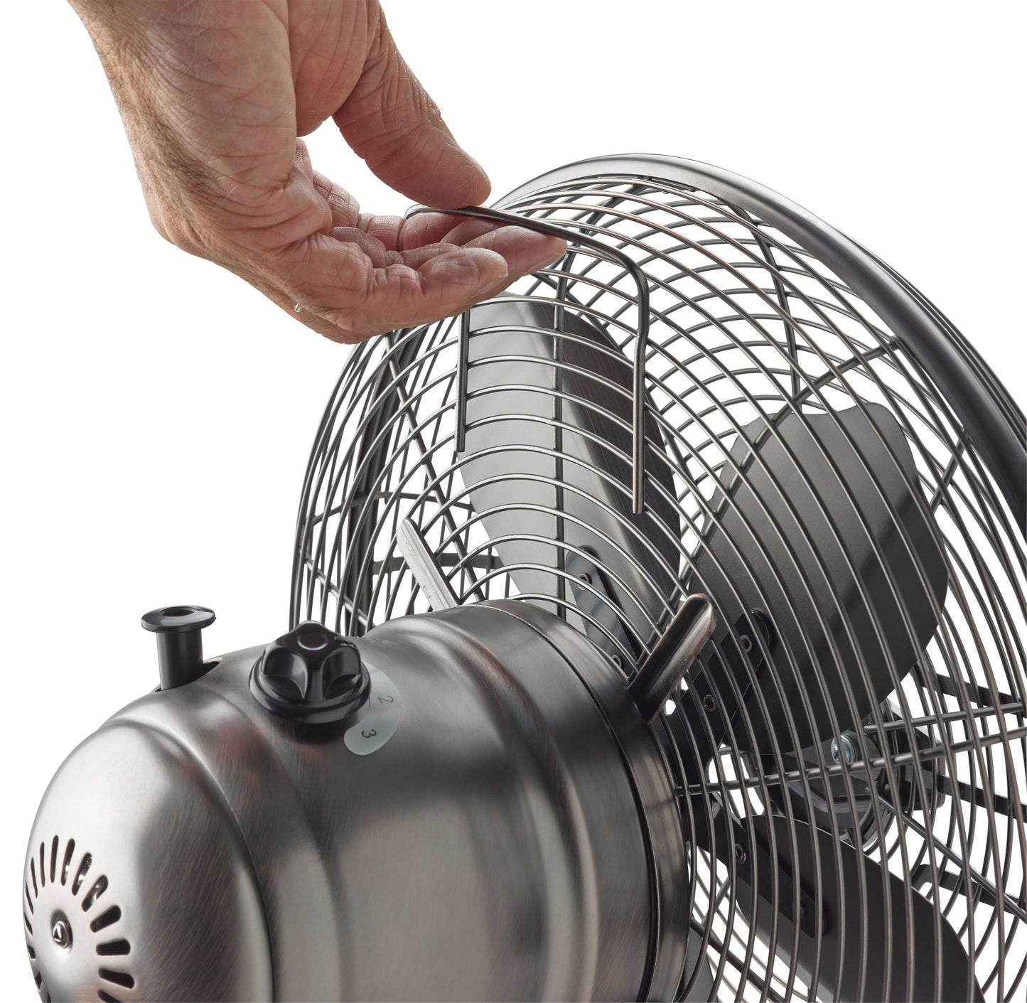Lasko 12" Classic Metal Table Fan: Oscillating, 3-Speed, Tilting Head, Bronze