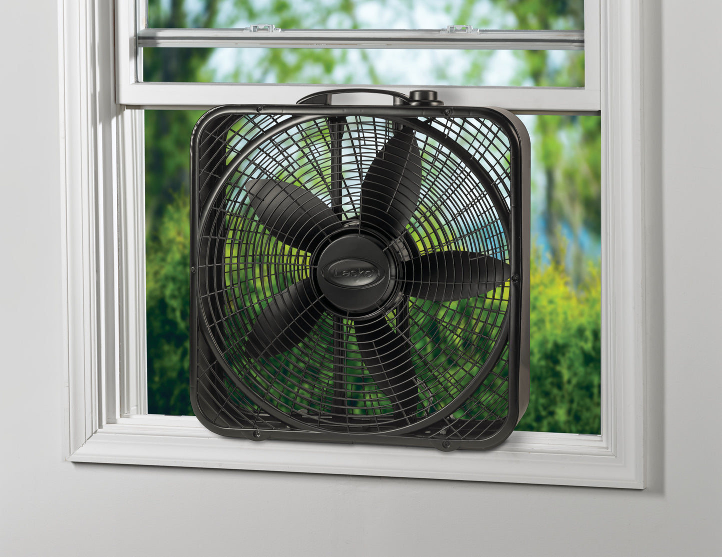 Lasko Power Plus 20" Box Fan: 3-Speed, Weather-Resistant Motor, Black