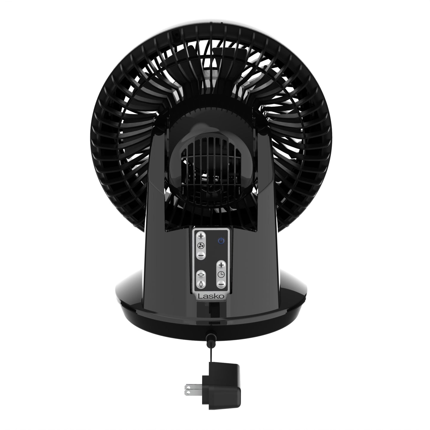 Lasko Whirlwind 7" DC Table Fan: Dual Oscillation, 12-Speed, Remote, Black
