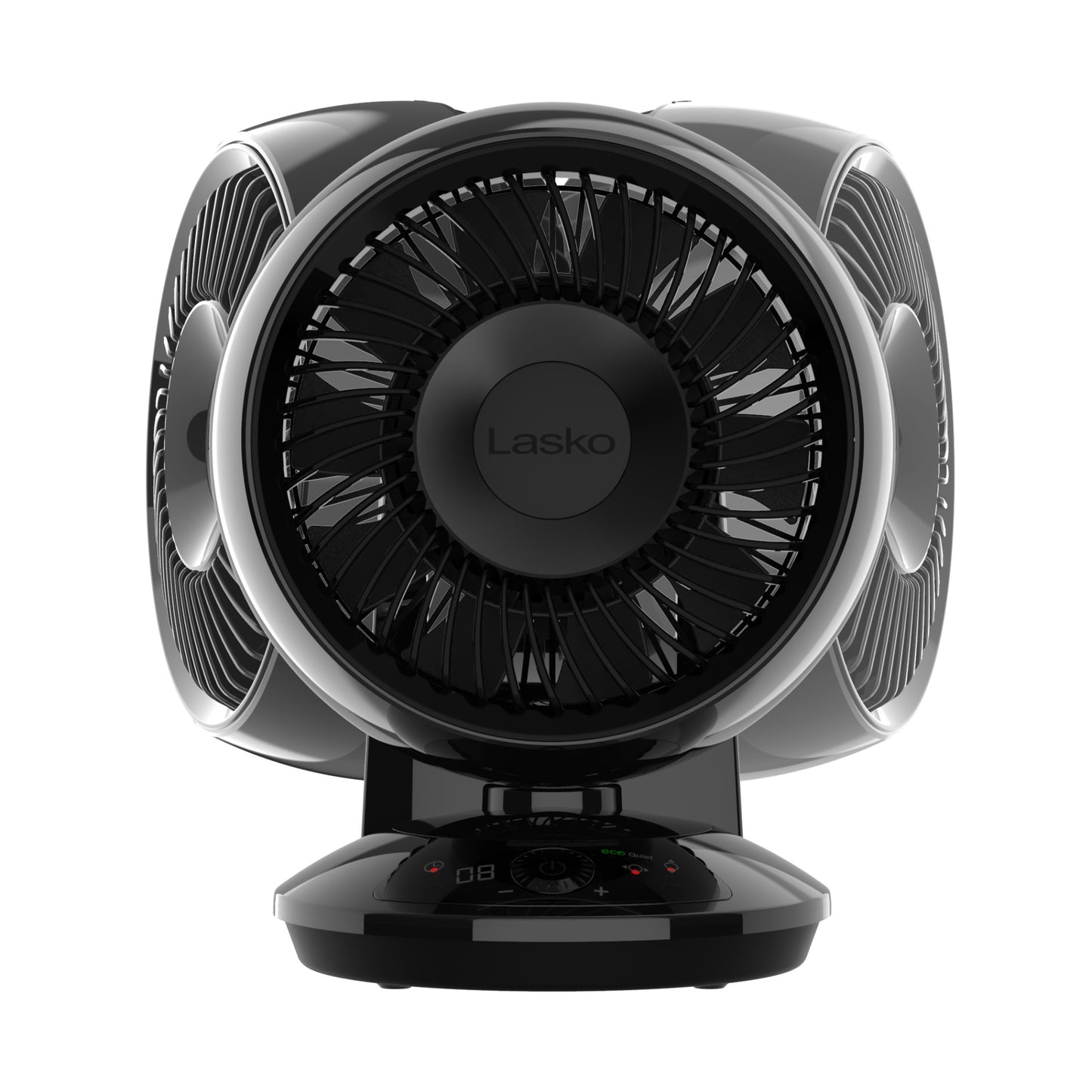 Lasko Whirlwind 7" DC Table Fan: Dual Oscillation, 12-Speed, Remote, Black