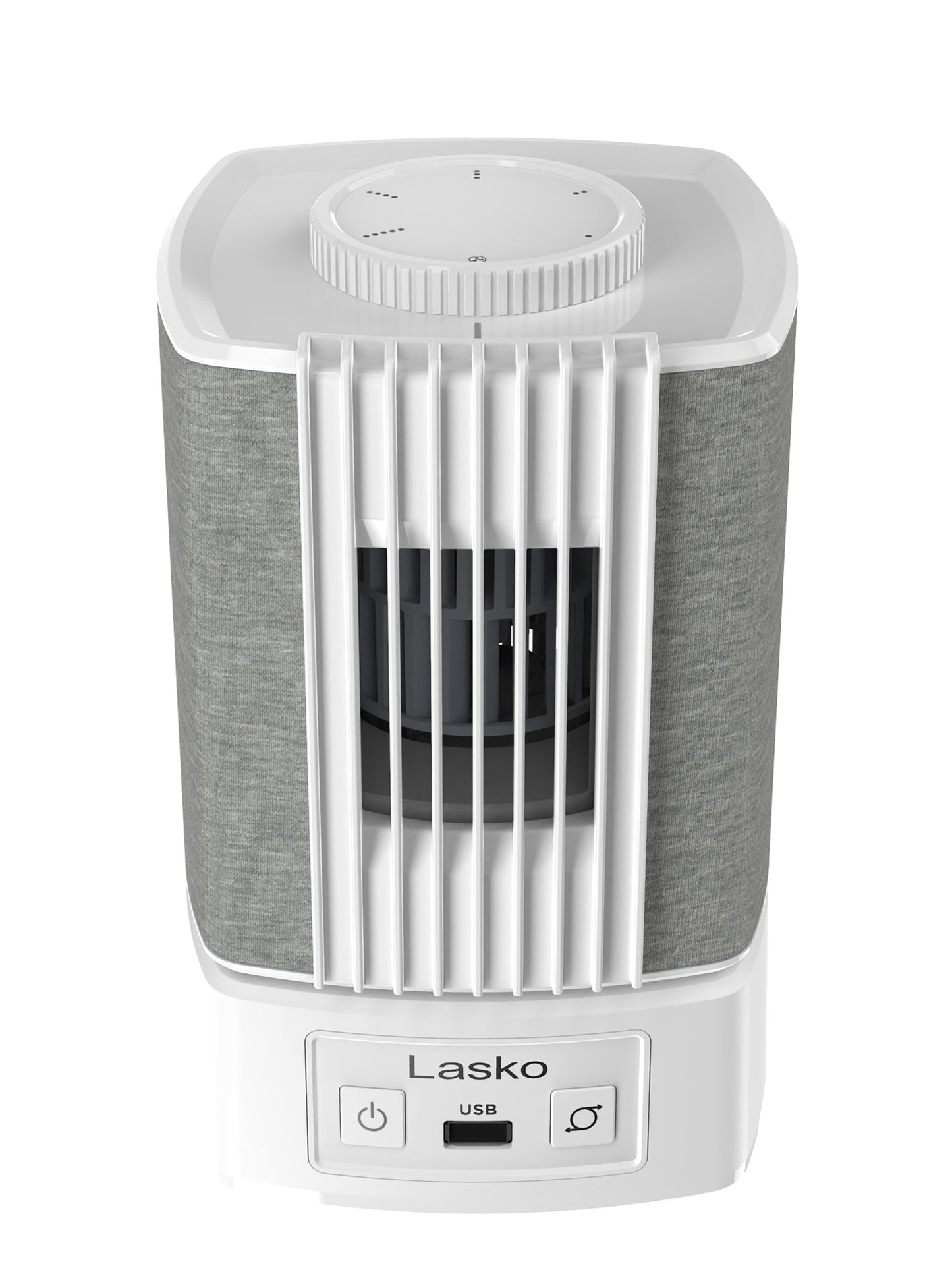 Lasko SlumberBreeze 8" Table Fan with White Noise: Oscillating, 2-Speed, White
