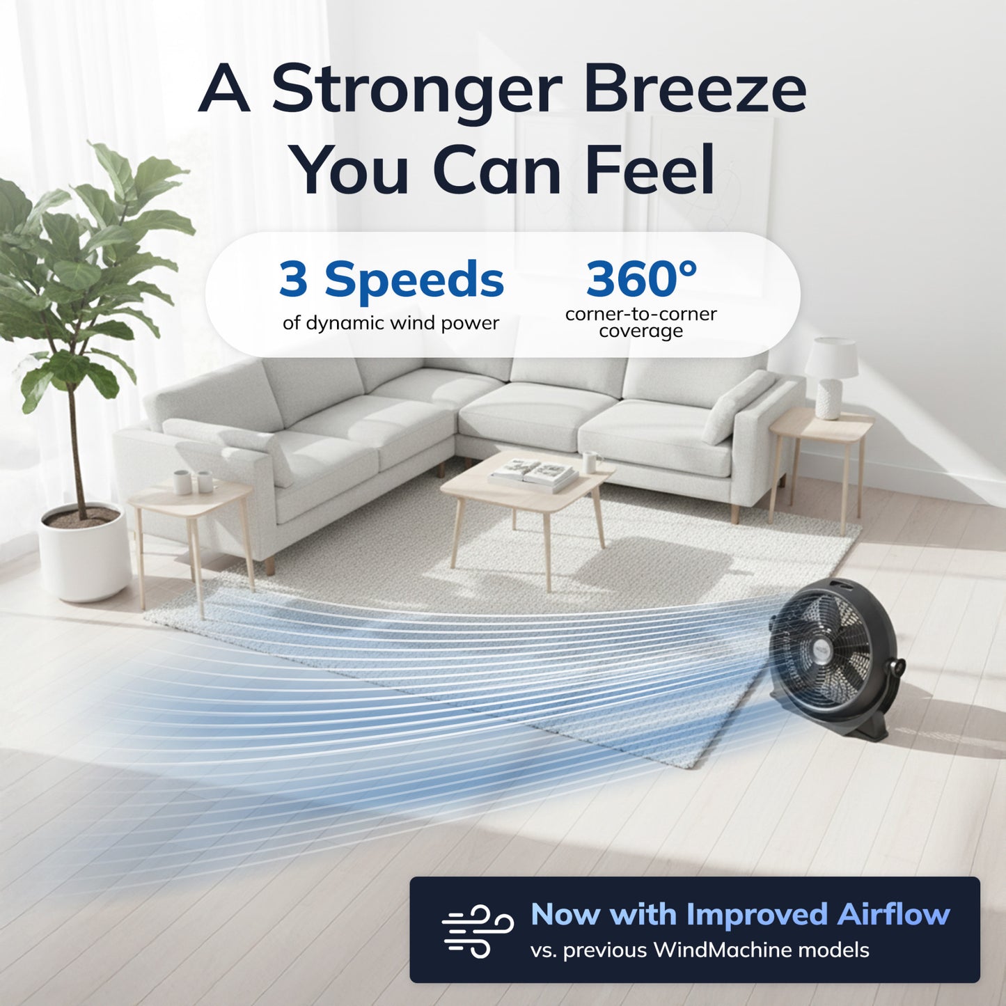 Lasko Wind Machine 20" Air Circulator Fan: 3-Speed, 360° Airflow, Black