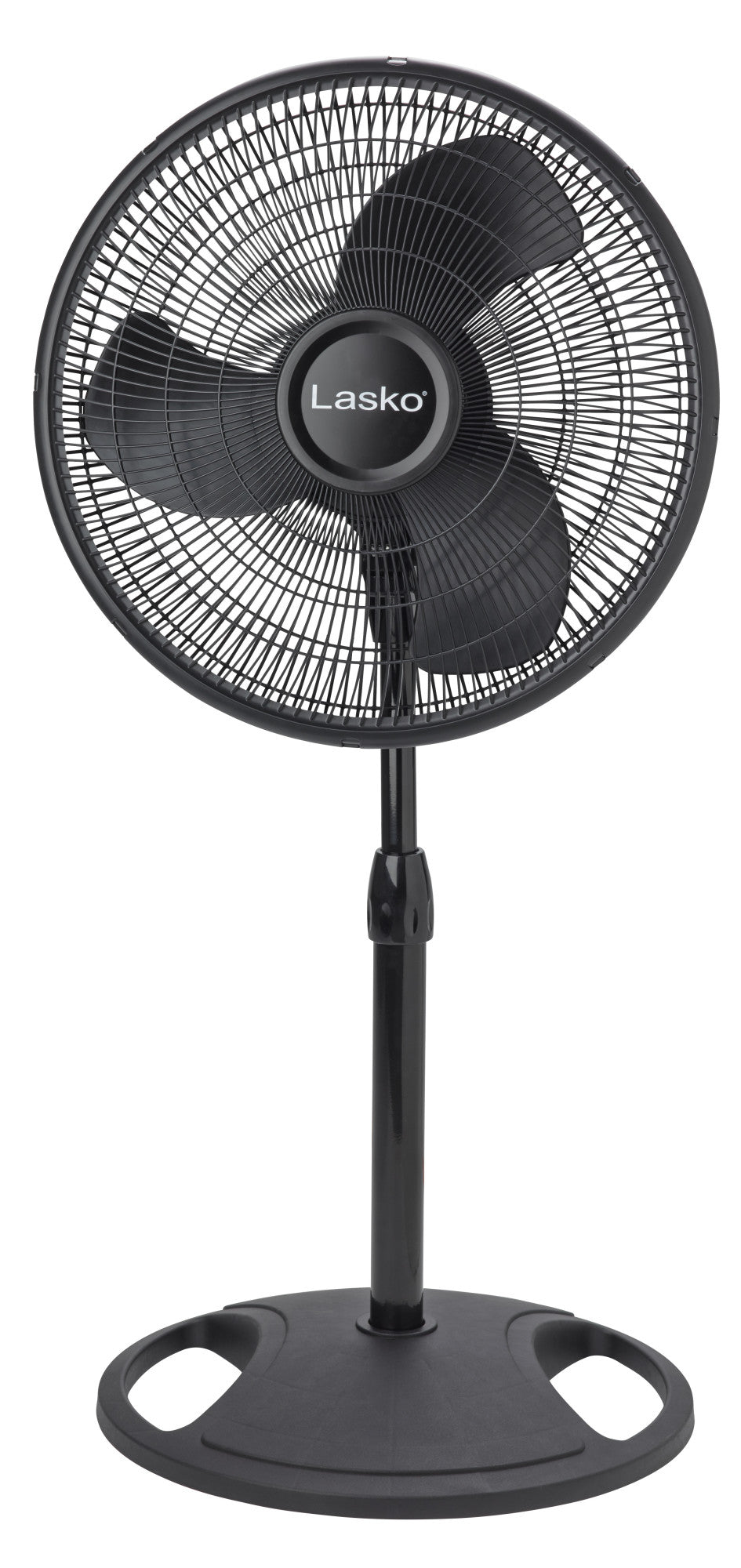 Lasko 16" Pedestal Fan: Oscillating, 3-Speed,  Adjustable Height, Black