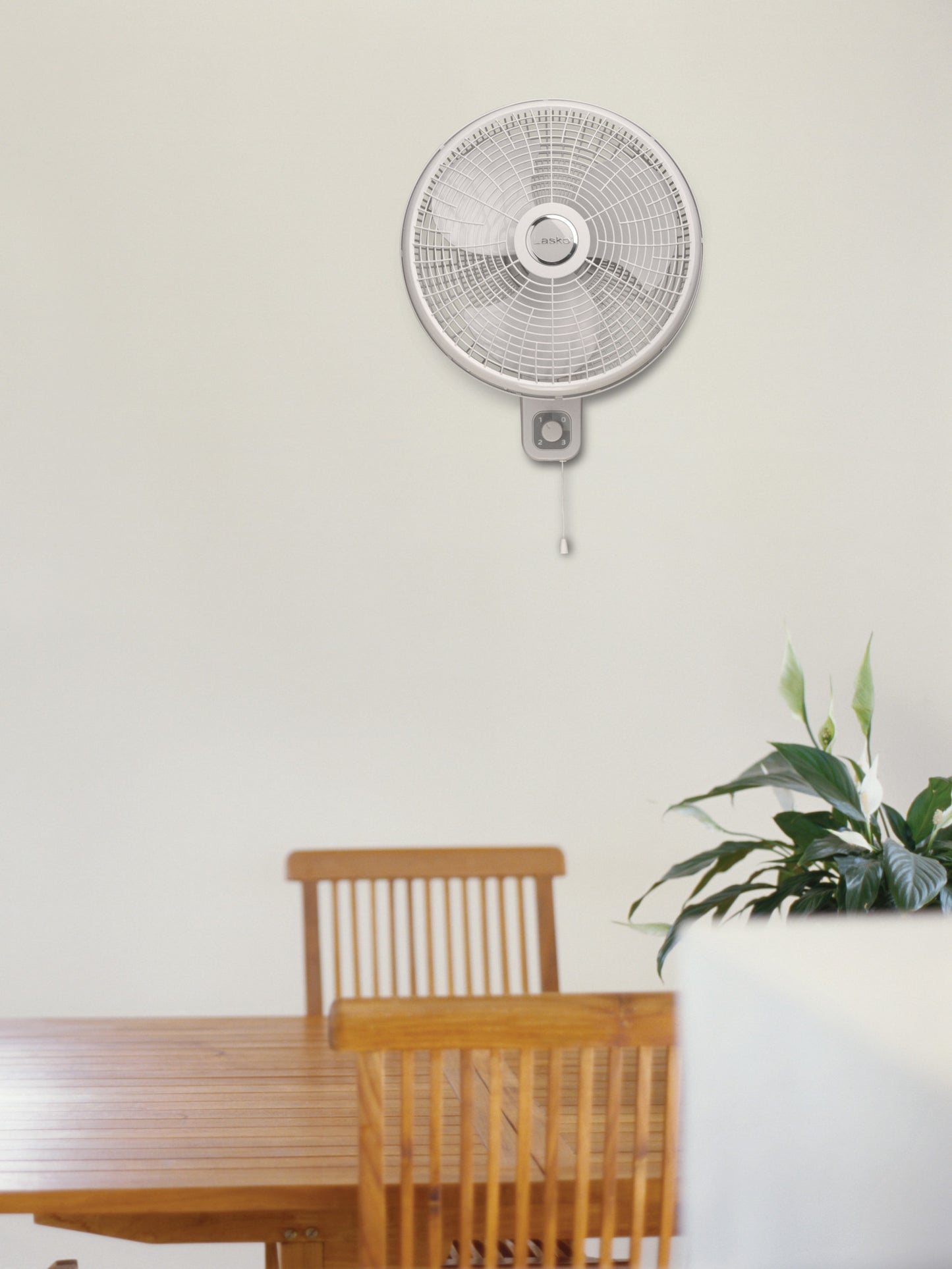 Lasko 16" Wall Mount Fan: Oscillating, 3-Speed, Tilting Head, White