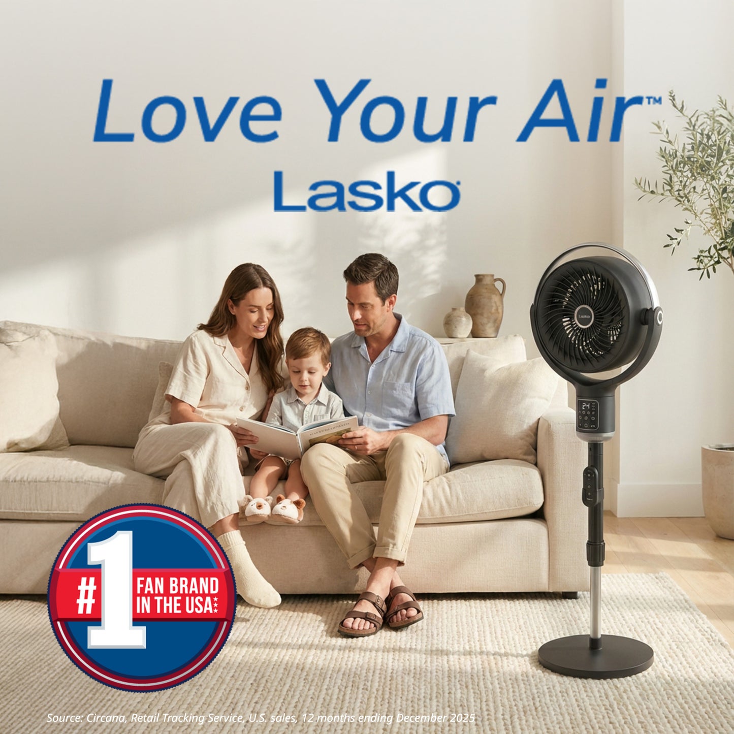 Lasko Whirlwind 7" DC Pedestal Fan: Dual Oscillation, 24-Speed, Remote, Timer, Black