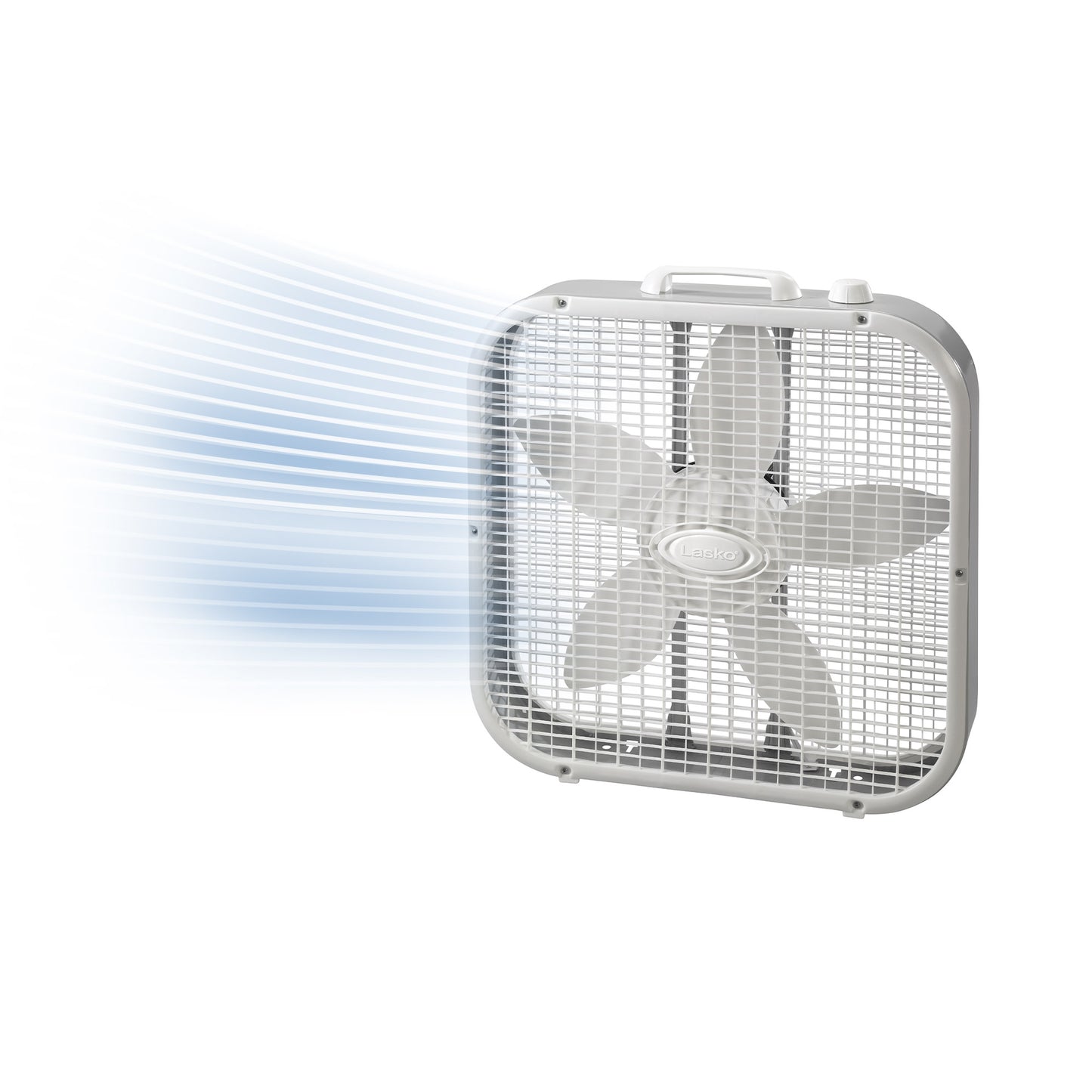 Lasko 20" Box Fan: 3-Speed, Weather-Resistant Motor, White