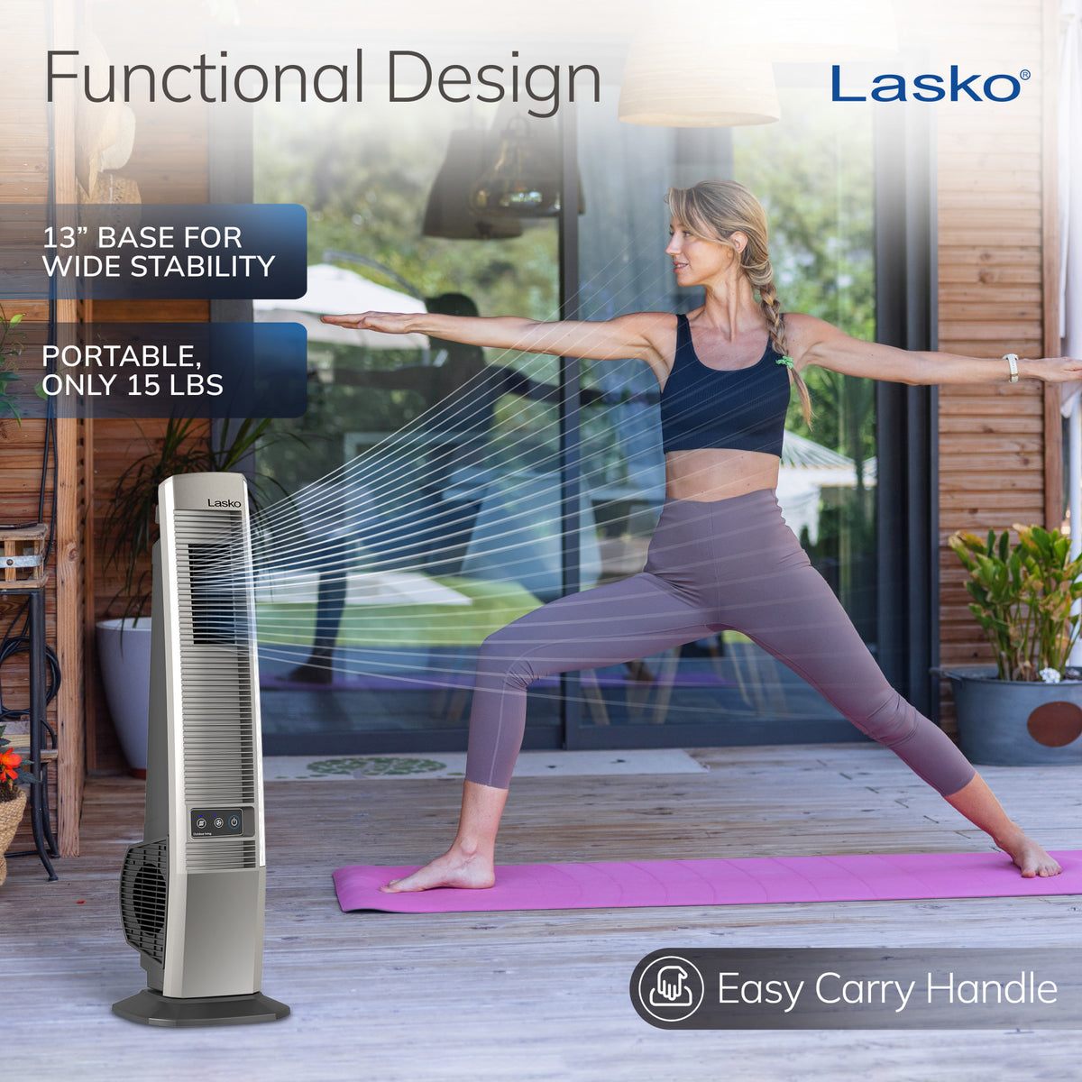 Lasko 42" Outdoor Tower Fan: Oscillating, 4-Speed
