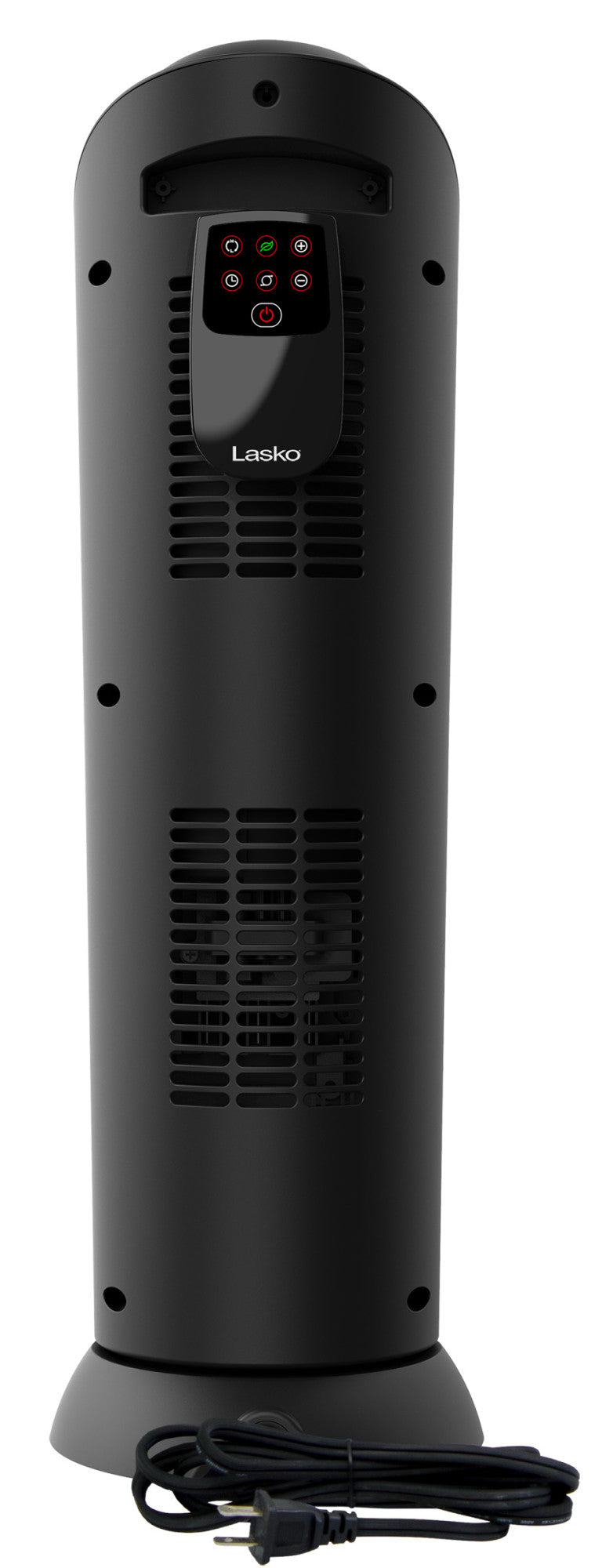 Lasko 23" Ceramic Tower Heater (2 heat settings, remote, timer, thermostat, tip-over switch, black)