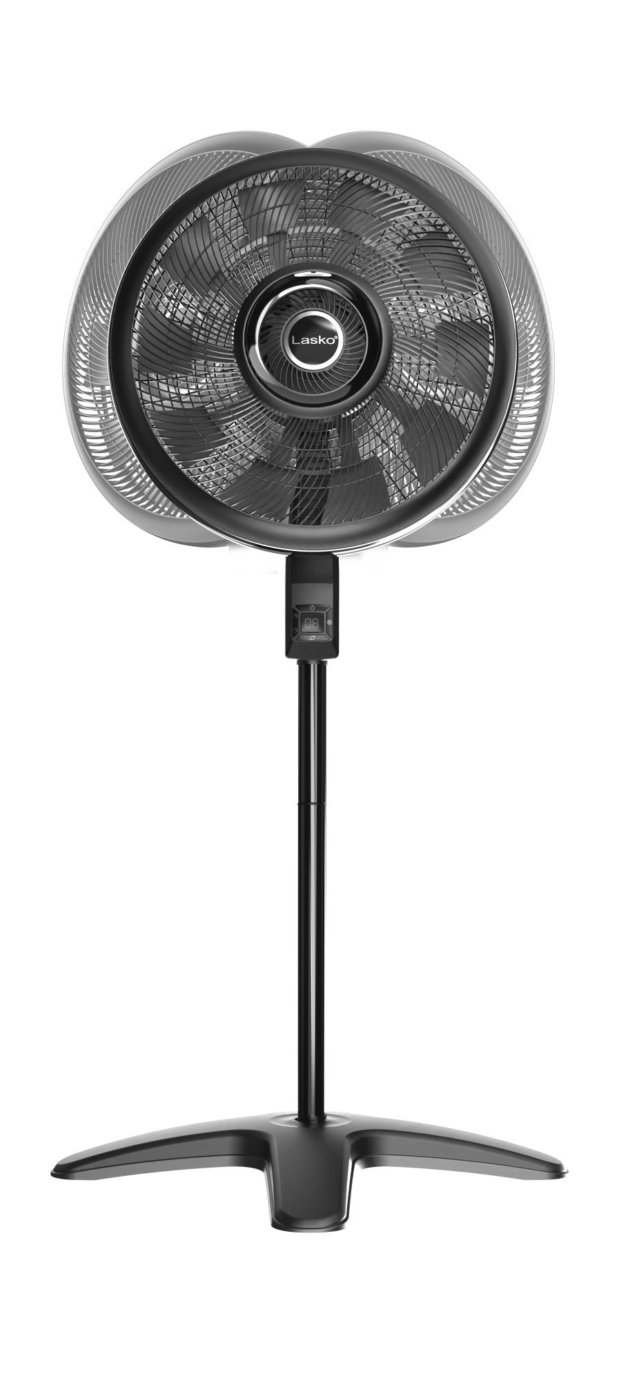 Lasko Windstorm 18" Pedestal Fan: Oscillating, 4-Speed, Remote, Black