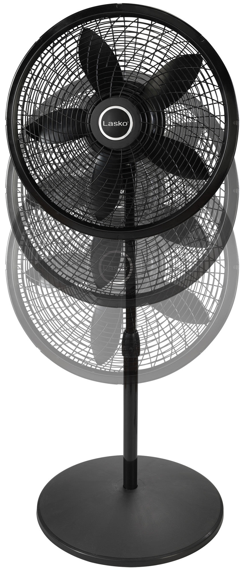 Lasko Cyclone 18" Pedestal Fan: Oscillating, 3-Speed,  Adjustable Height, Black