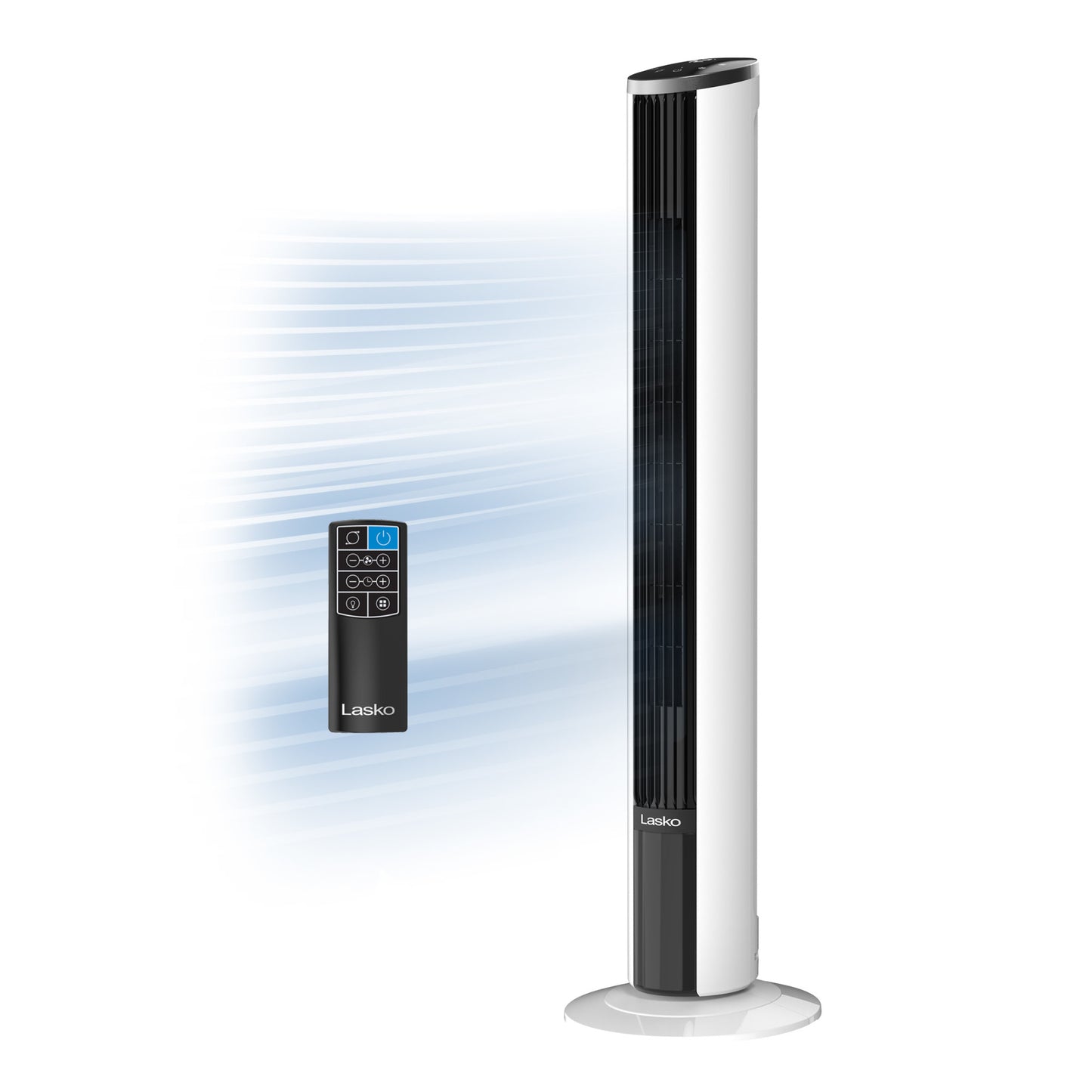 Lasko 42" DC Tower Fan: Oscillating, 12-Speed, Remote, Timer, White