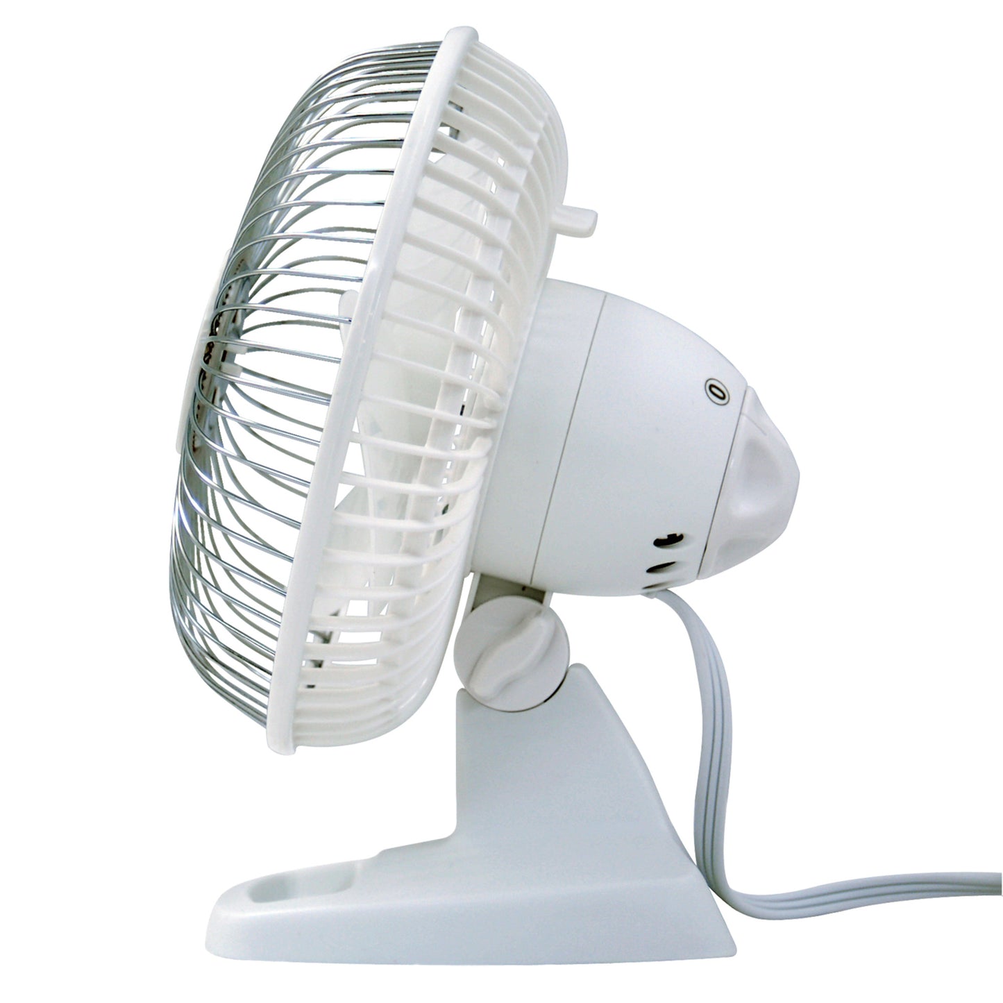 Air King 6" Commercial Grade Table Fan: 2-Speed, Tilting Head, Storage Tray, White