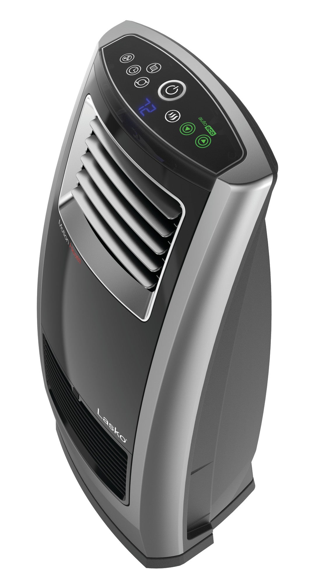 Lasko 1500W Motion Heat Plus Whole Room Ceramic Space Heater with Remote, CC23160, Black/Silver