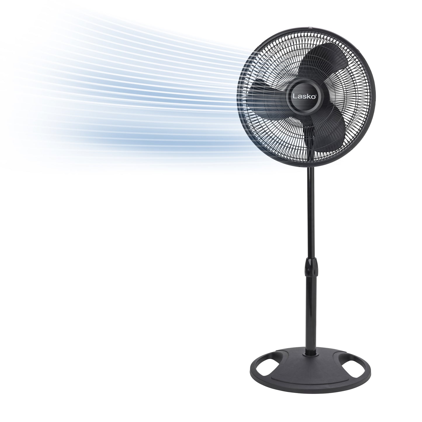 Lasko 16" Pedestal Fan: Oscillating, 3-Speed,  Adjustable Height, Black