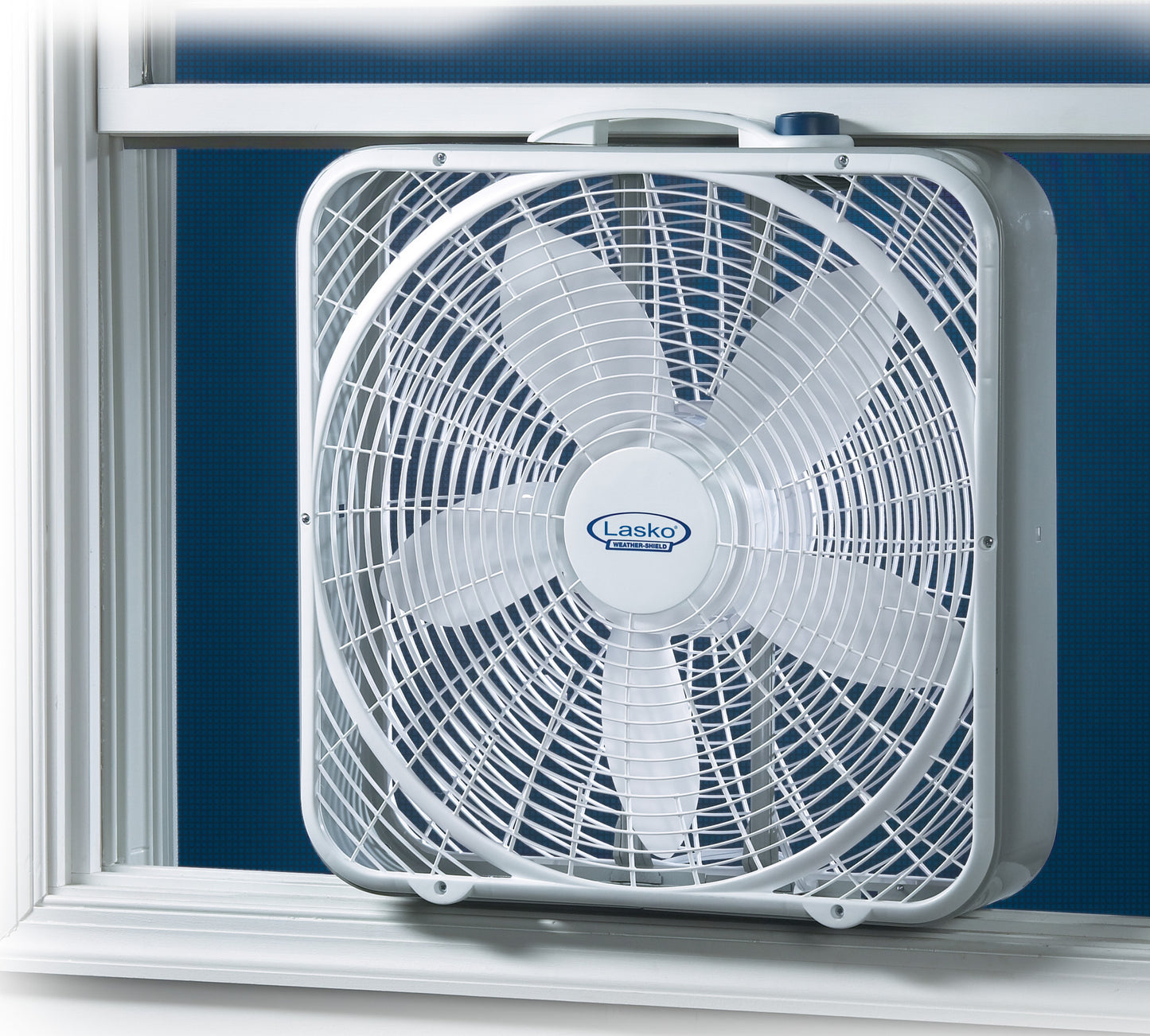 Lasko Weather Shield 20" Box Fan: 3-Speed, Weather-Resistant Motor, White