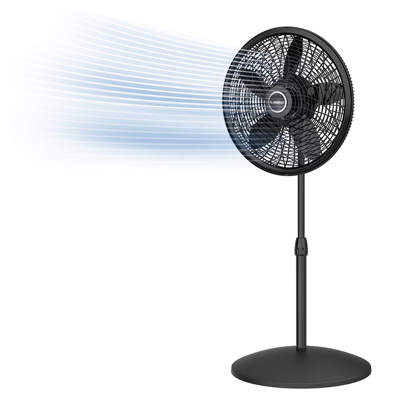 Lasko 18" Pedestal Fan: Oscillating, 3-Speed, Adjustable Height, Black