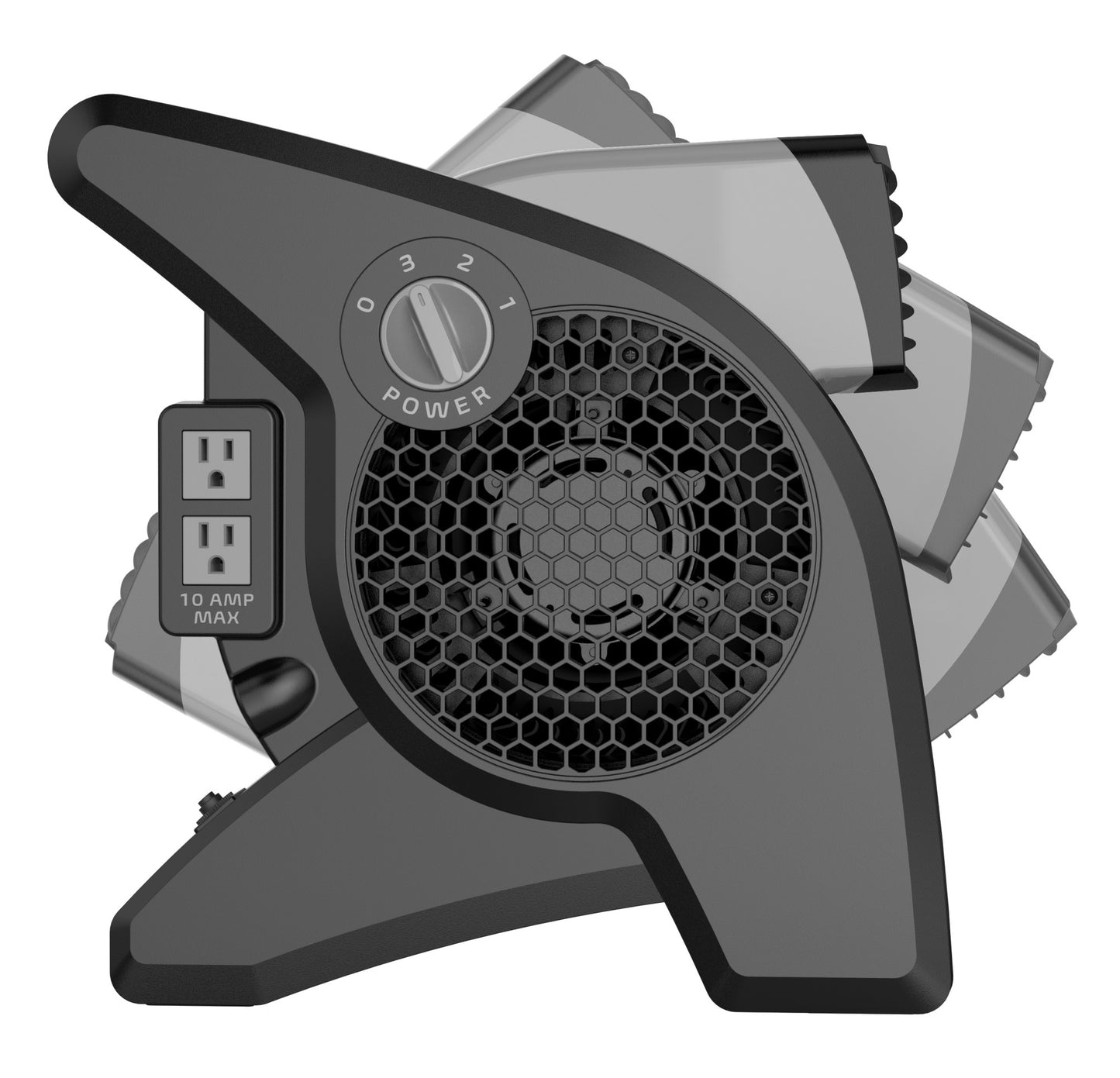 Lasko 15" Air Mover Blower Fan: 3-Speed, High Velocity, 2 Outlets, Pivoting, Black